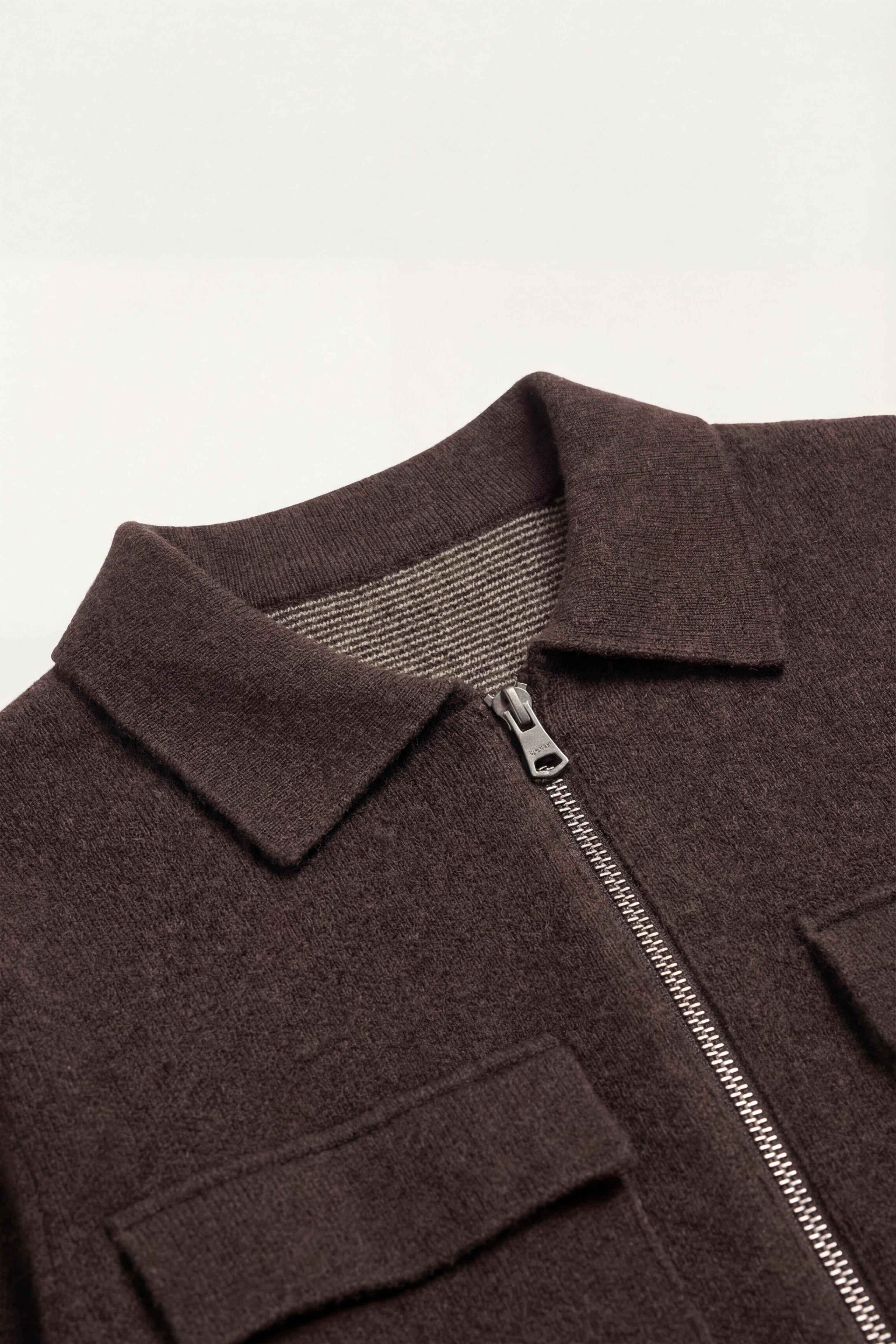 Orvello Dual-Zip Wool Cardigan Brown