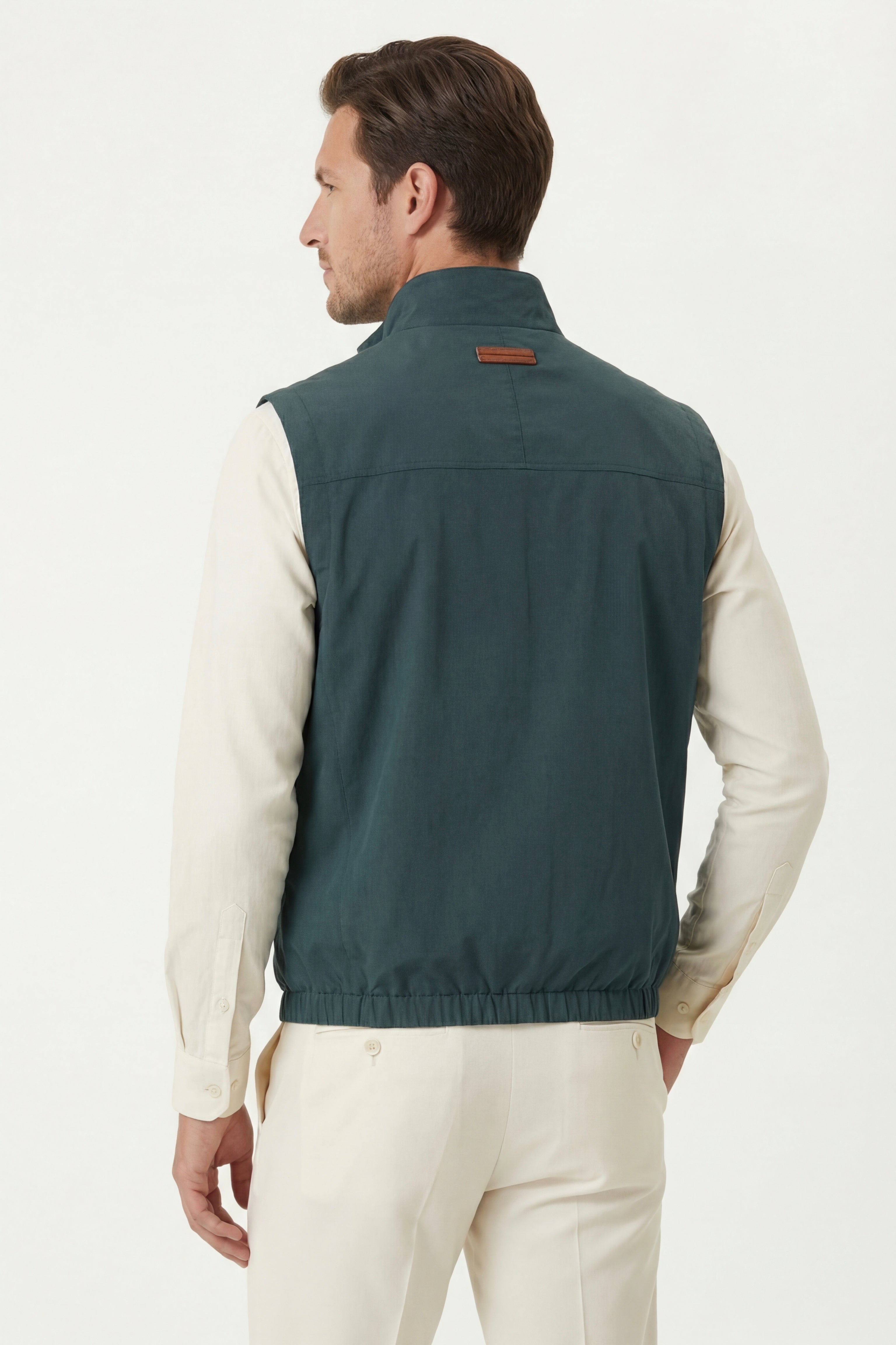 Valeno Stand-Collar Zip Vest Green