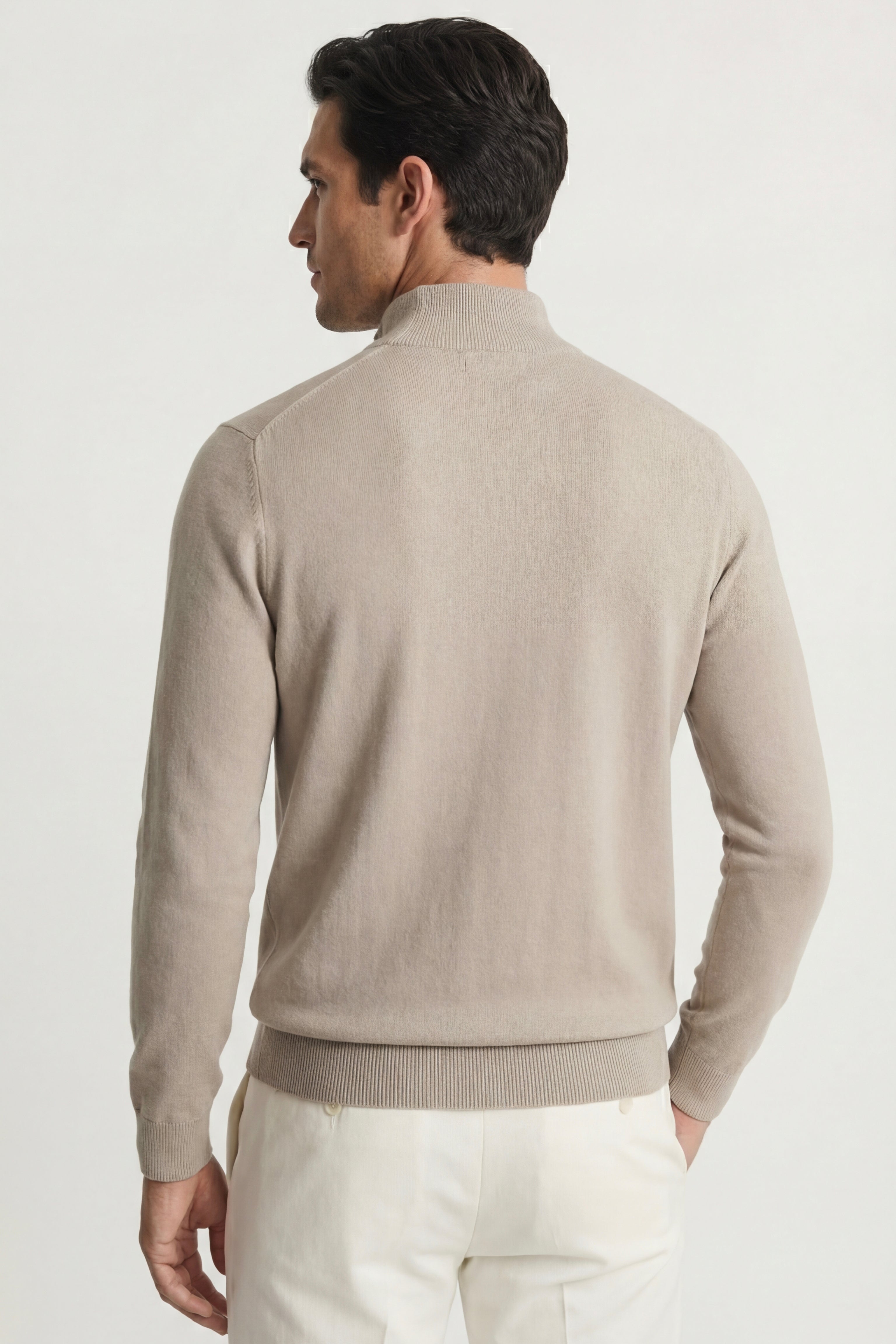 Arlino Quarter Zip Knit Beige