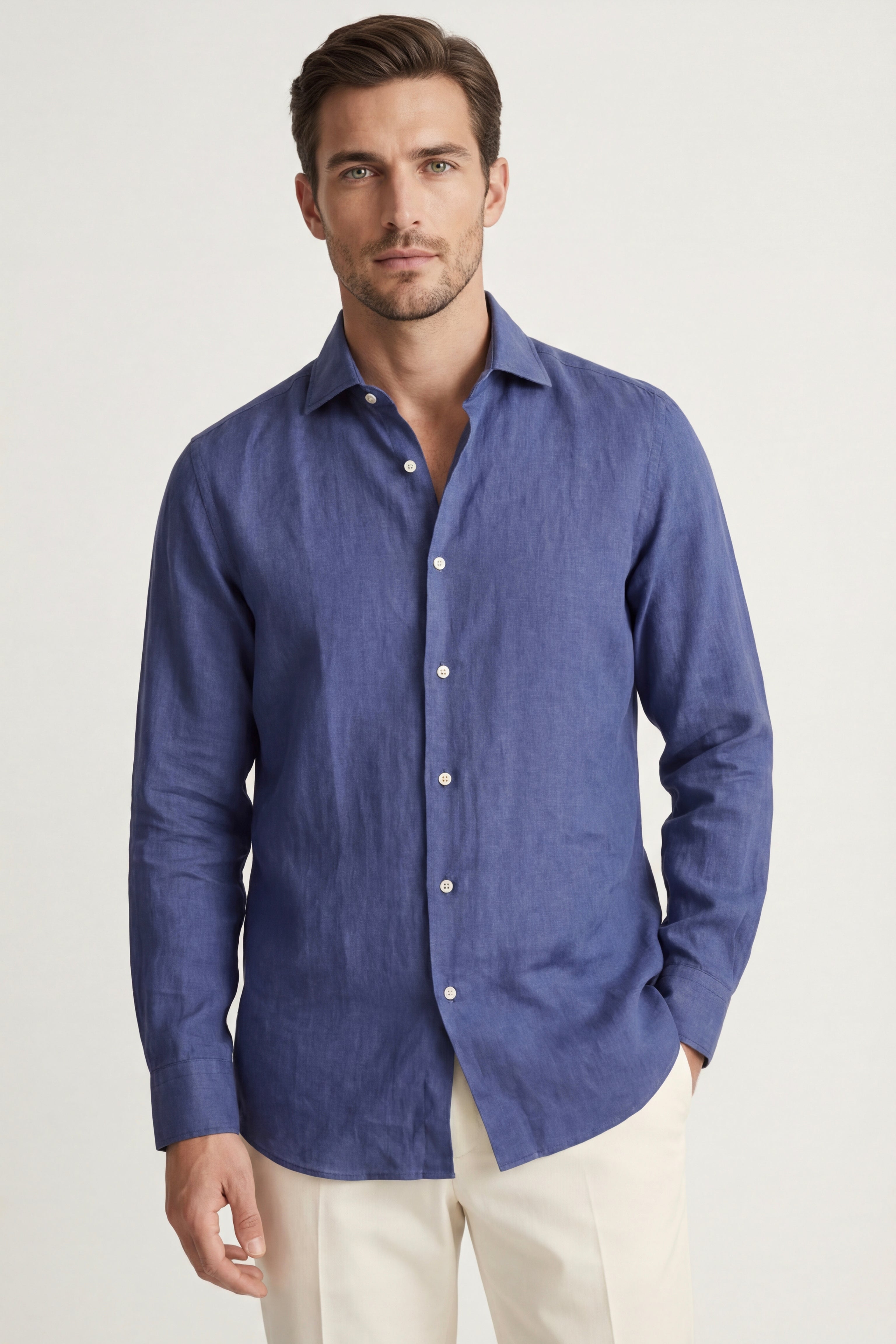 Silano Linen Shirt Blue