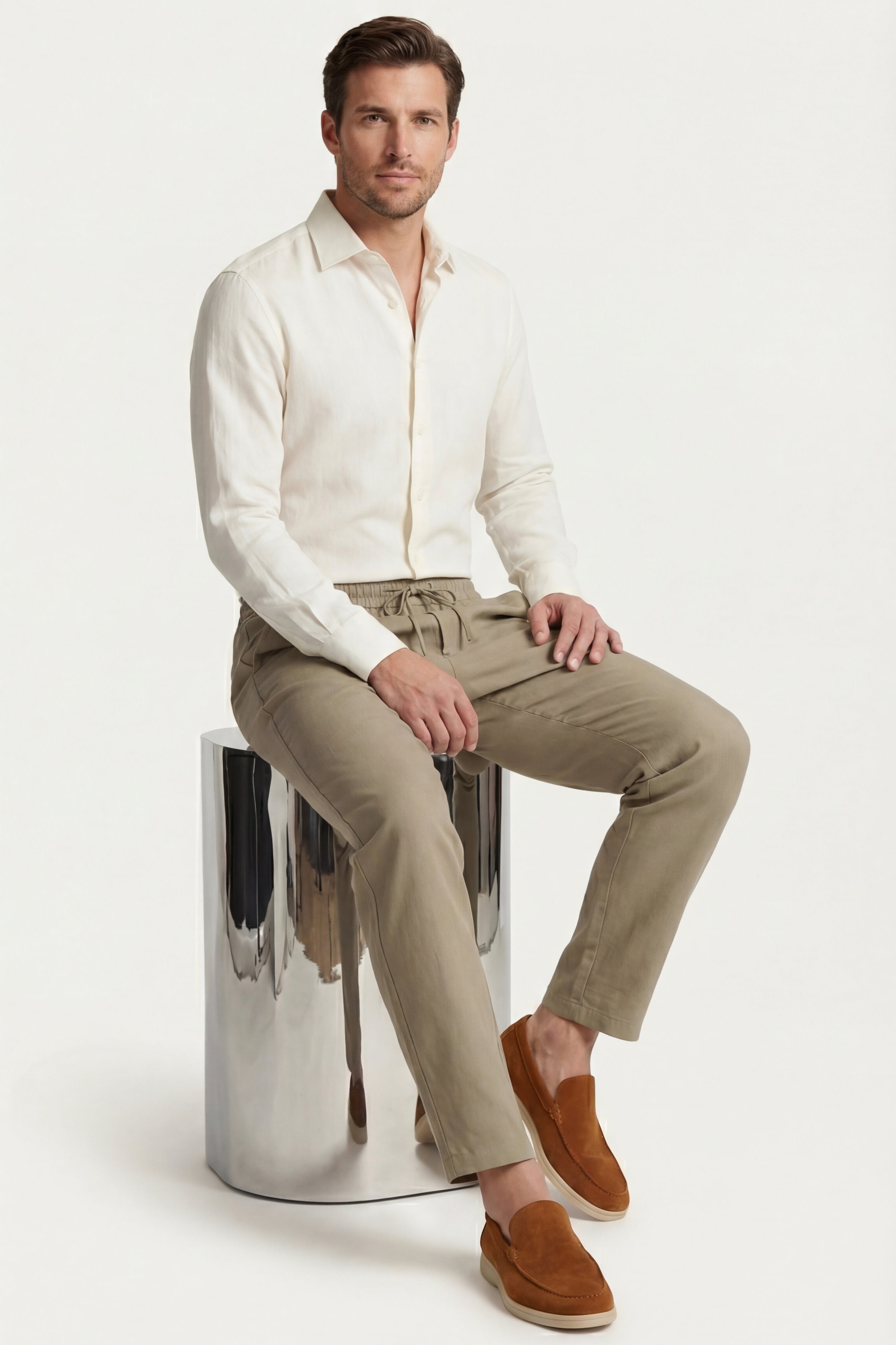 Sestri Tencel Drawstring Trouser Khaki