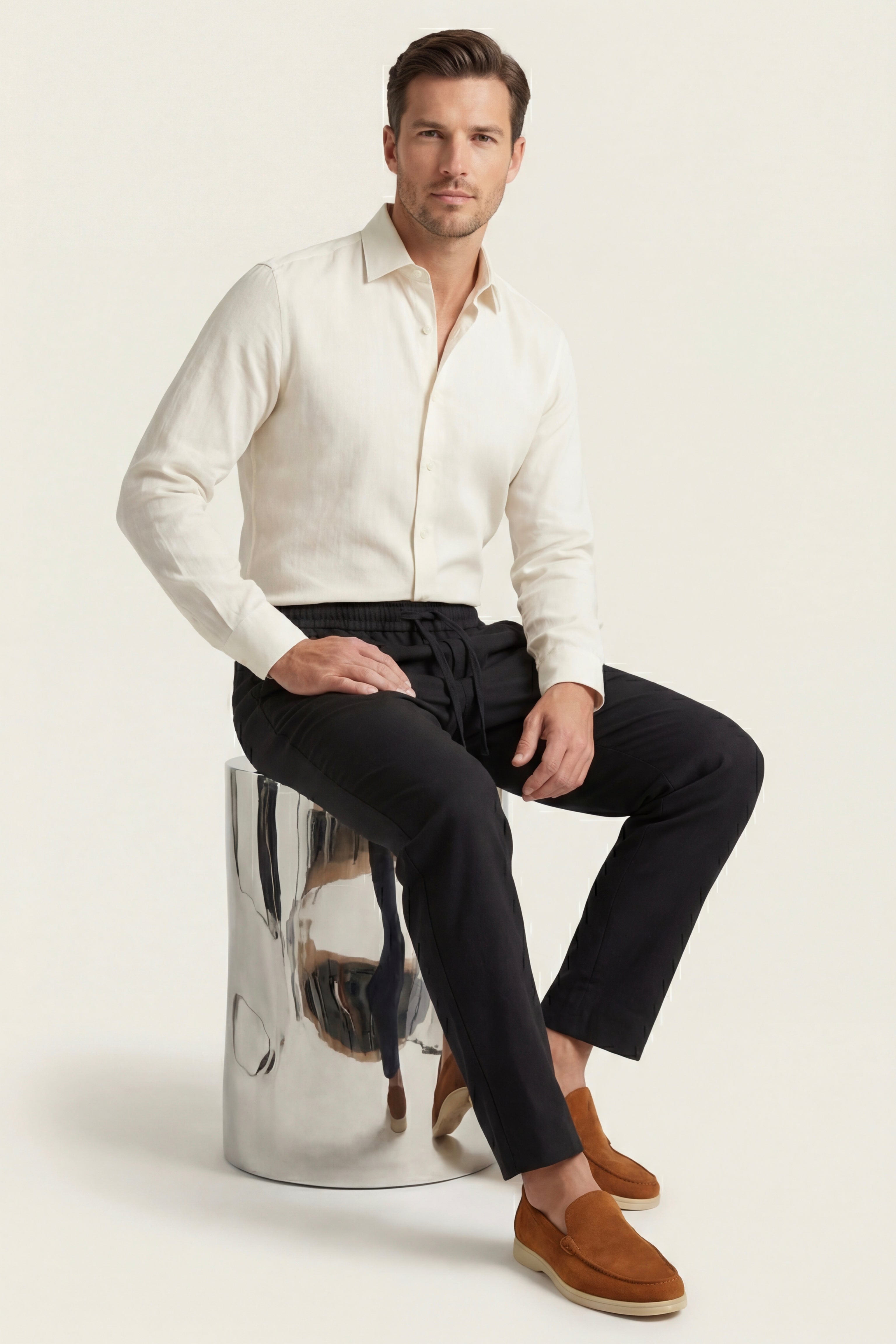 Sestri Tencel Drawstring Trouser Black