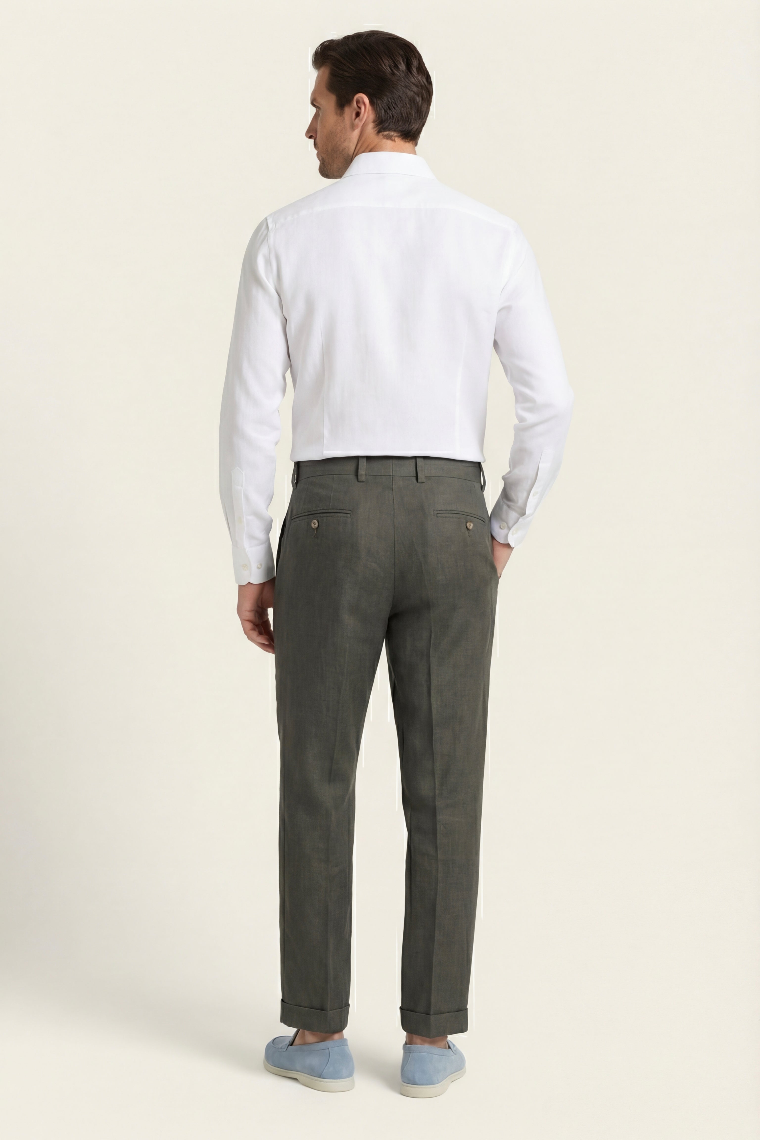 Morino Pleated Trousers Olive