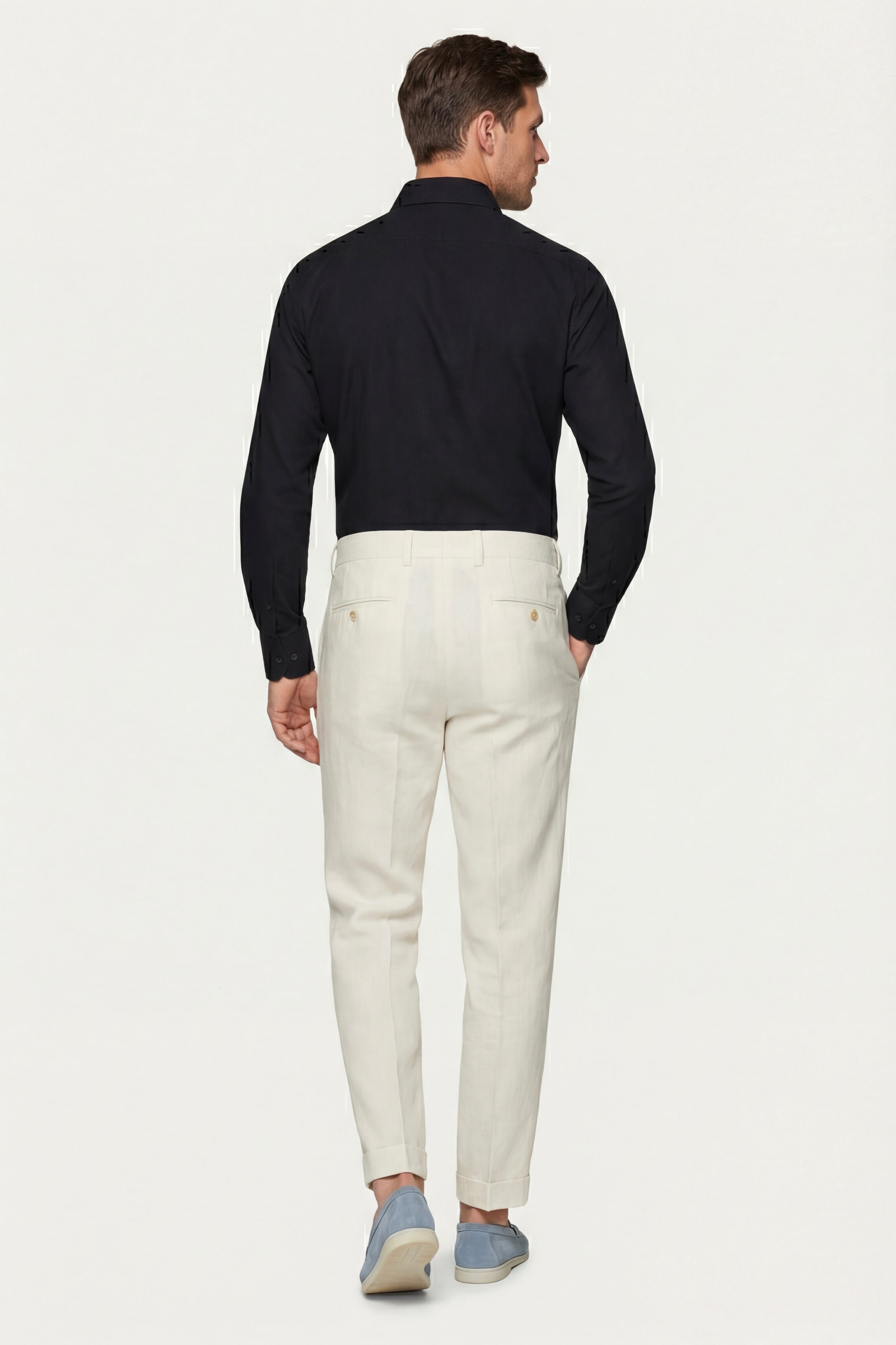 Morino Pleated Trousers White