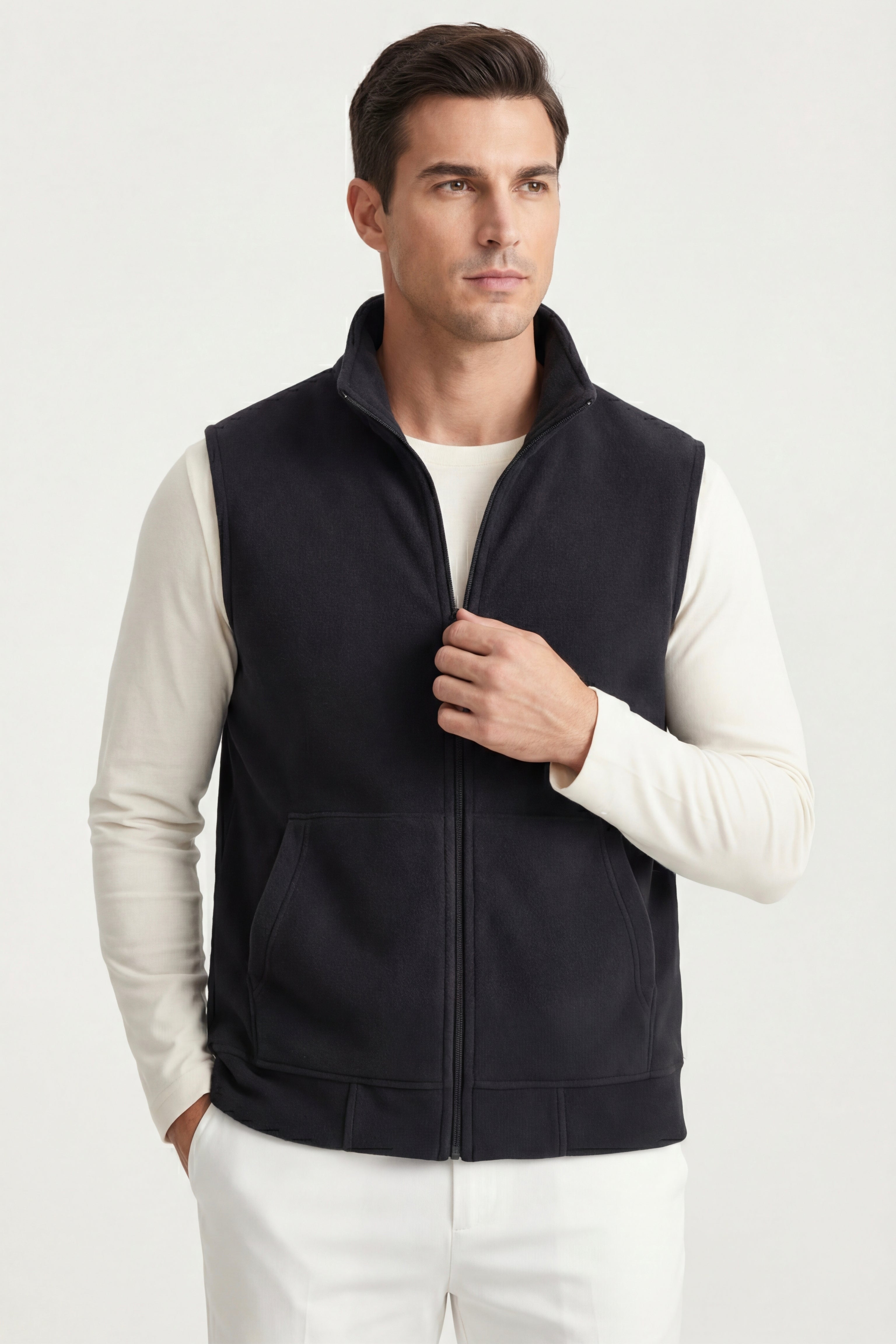 Bormio Zip Fleece Vest Black