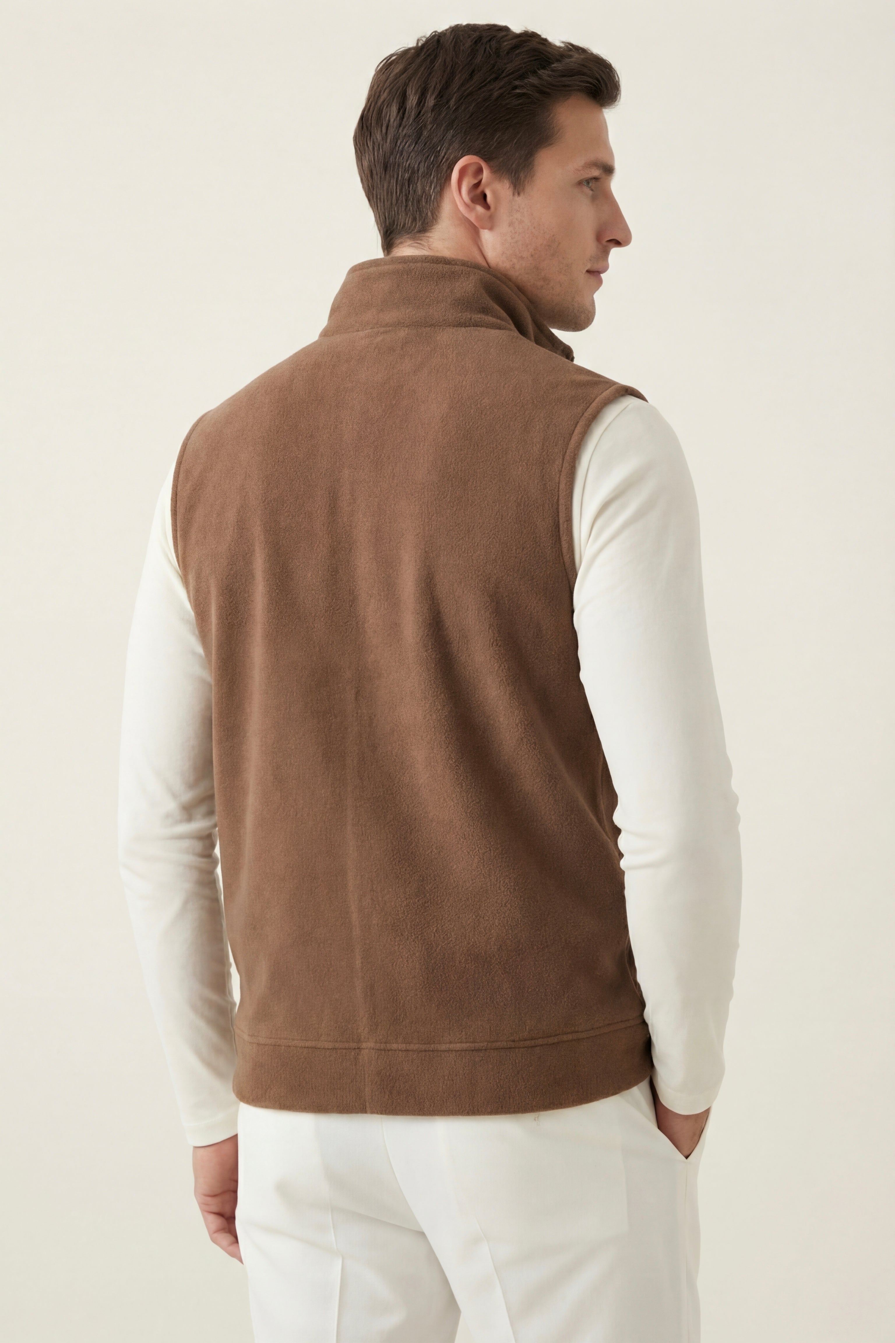 Bormio Zip Fleece Vest Brown