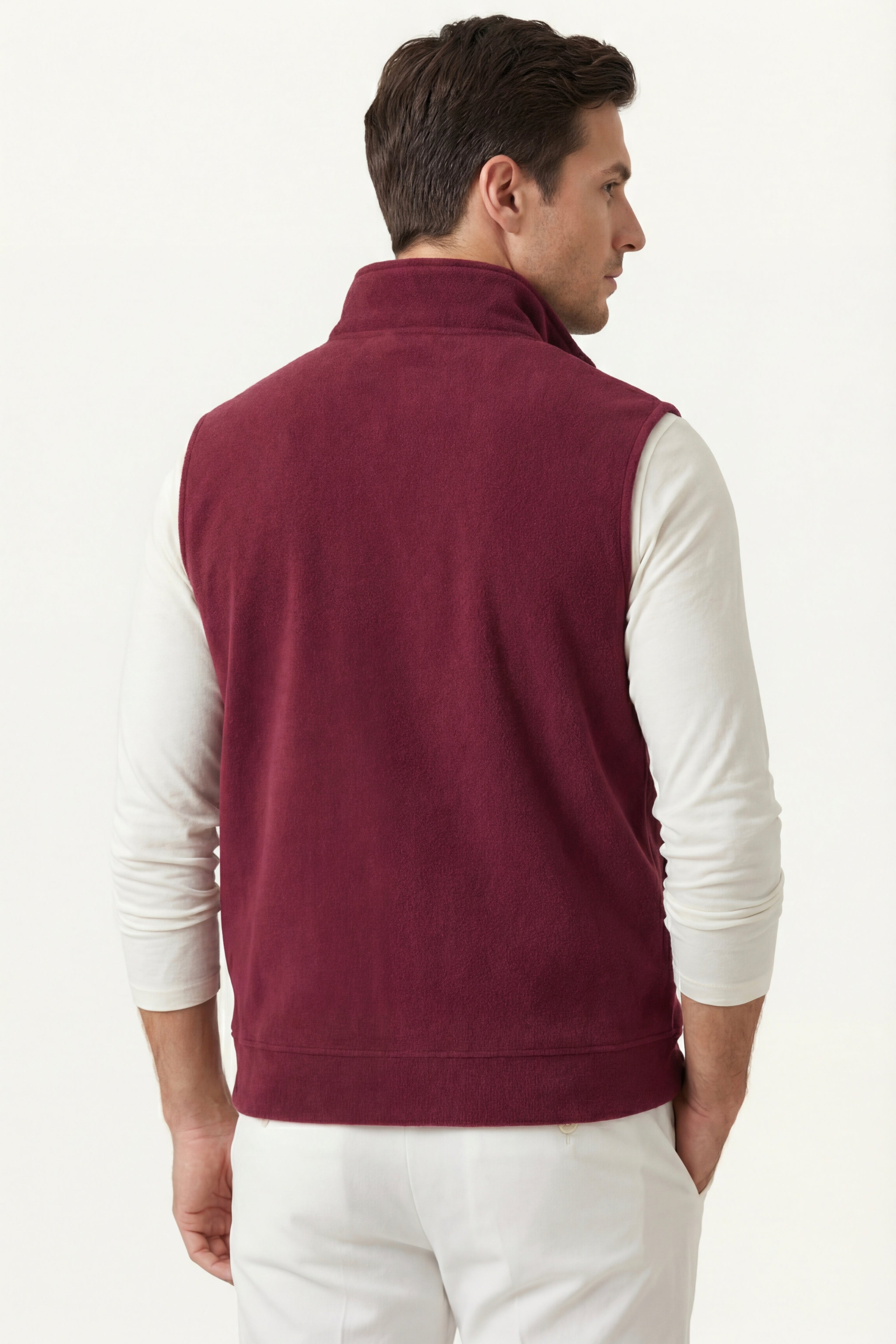Bormio Zip Fleece Vest Burgundy