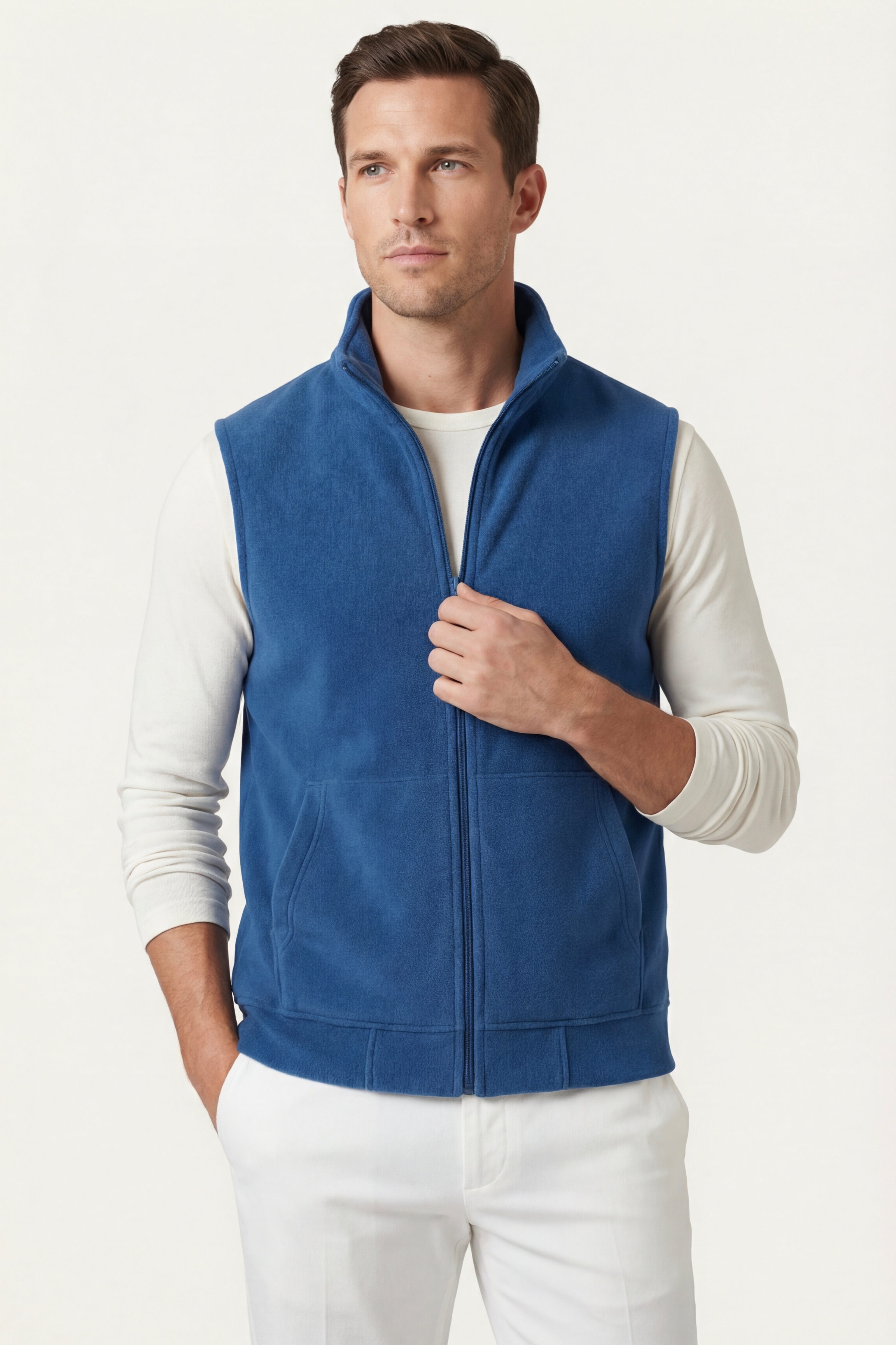 Bormio Zip Fleece Vest Royal Blue