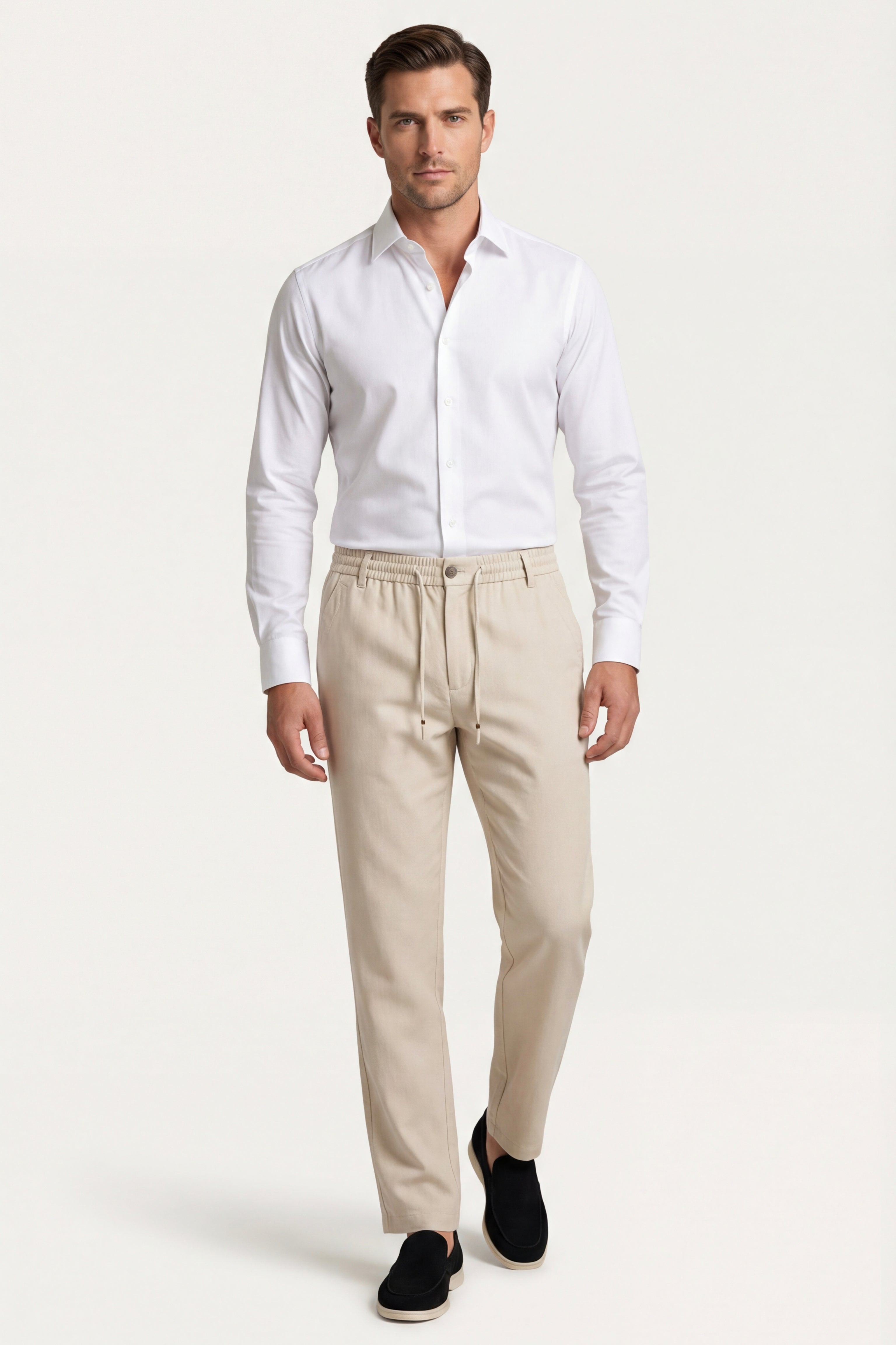 Monteria Stretch Linen Trouser Beige