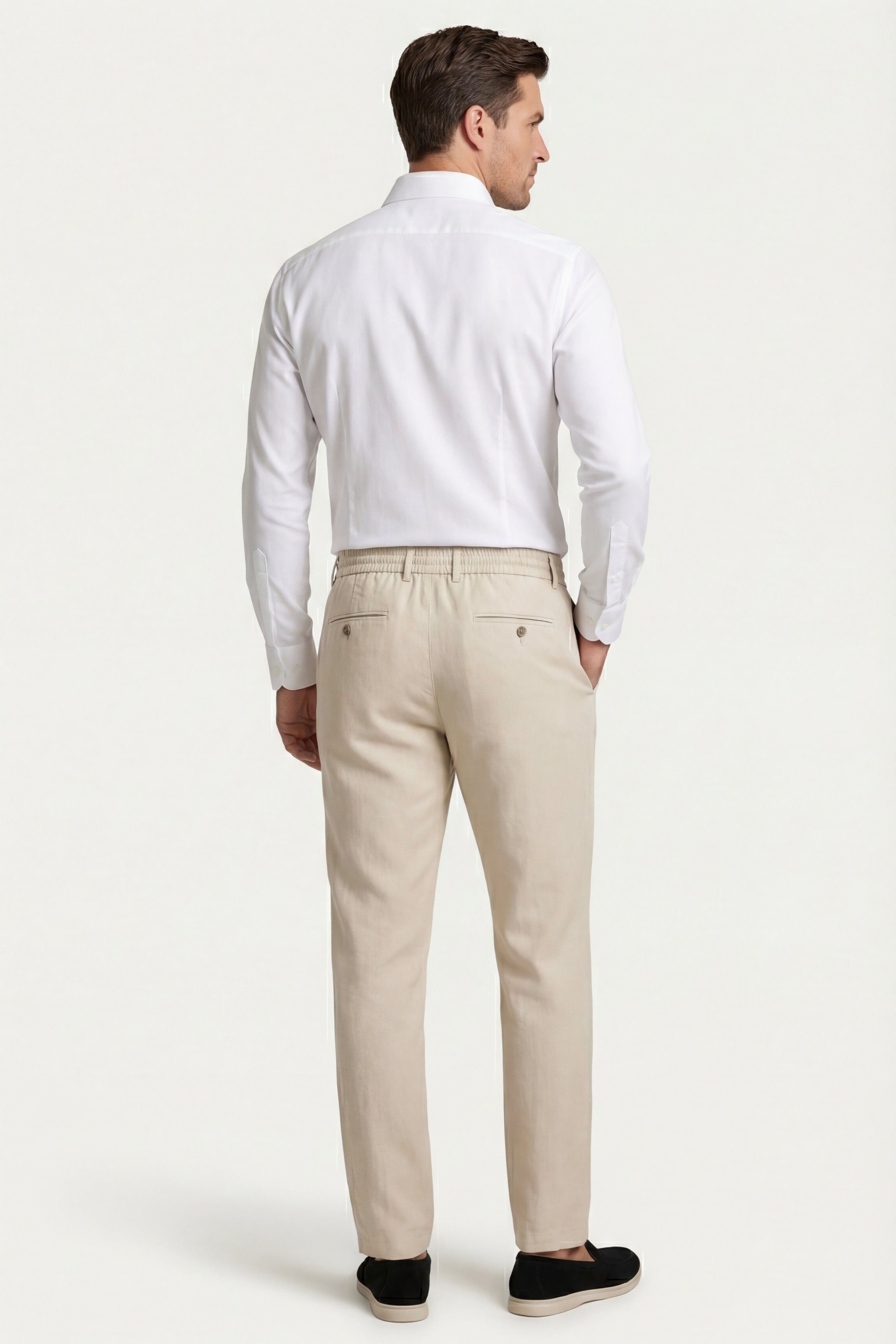 Monteria Stretch Linen Trouser Beige