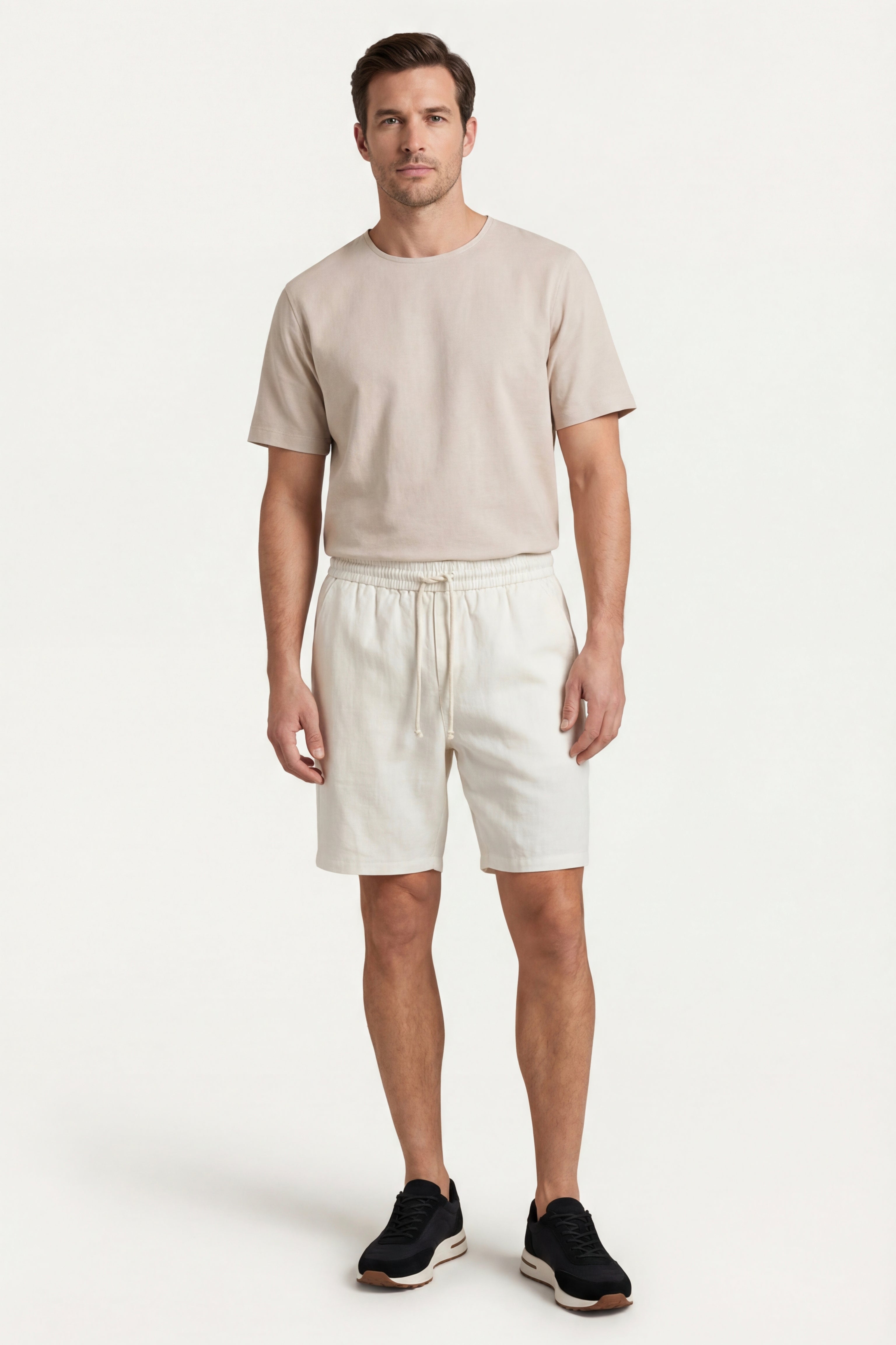 Lecce Linen Drawstring Shorts Ivory