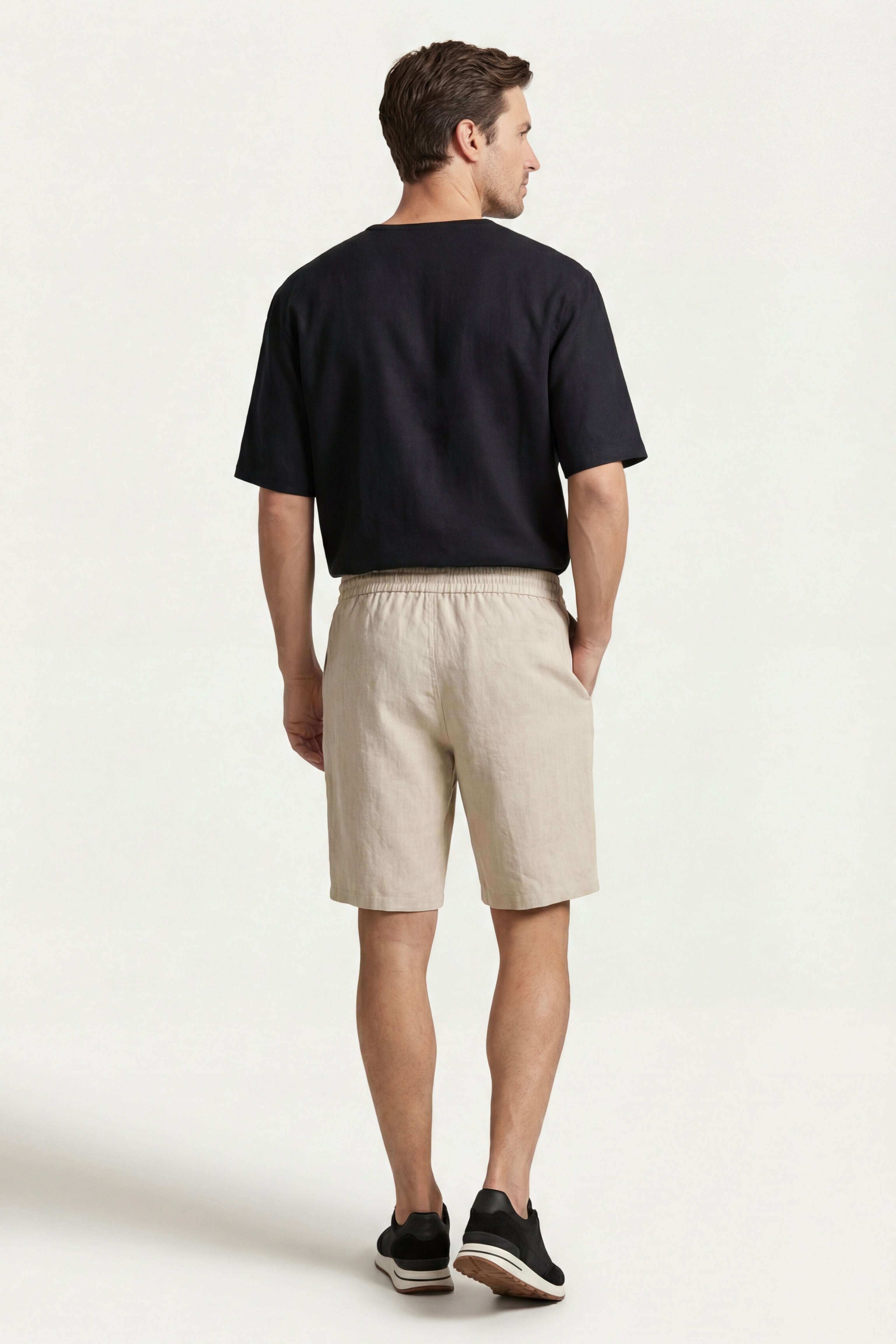 Lecce Linen Drawstring Shorts Beige