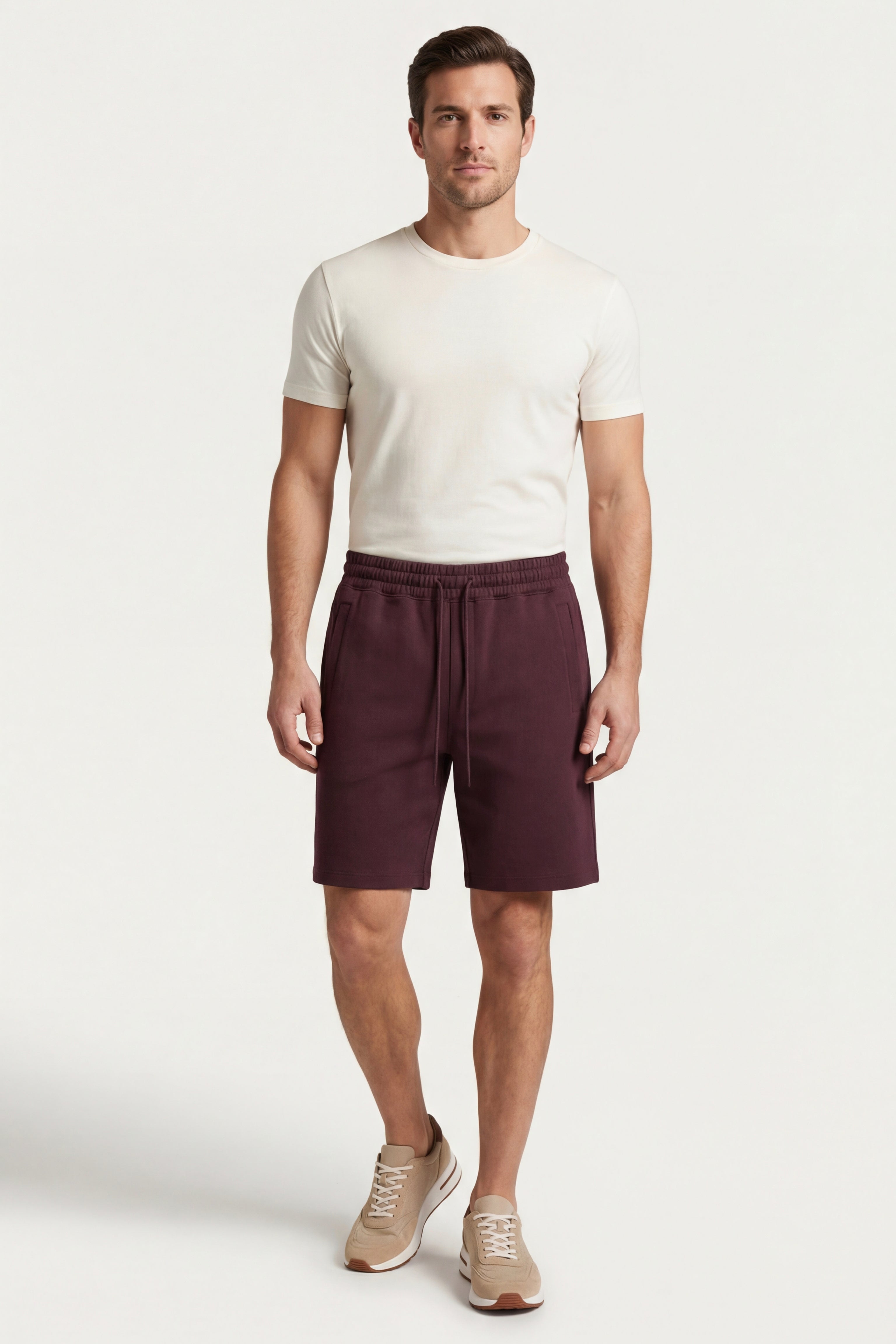 Salerno Drawstring Shorts Wine Red