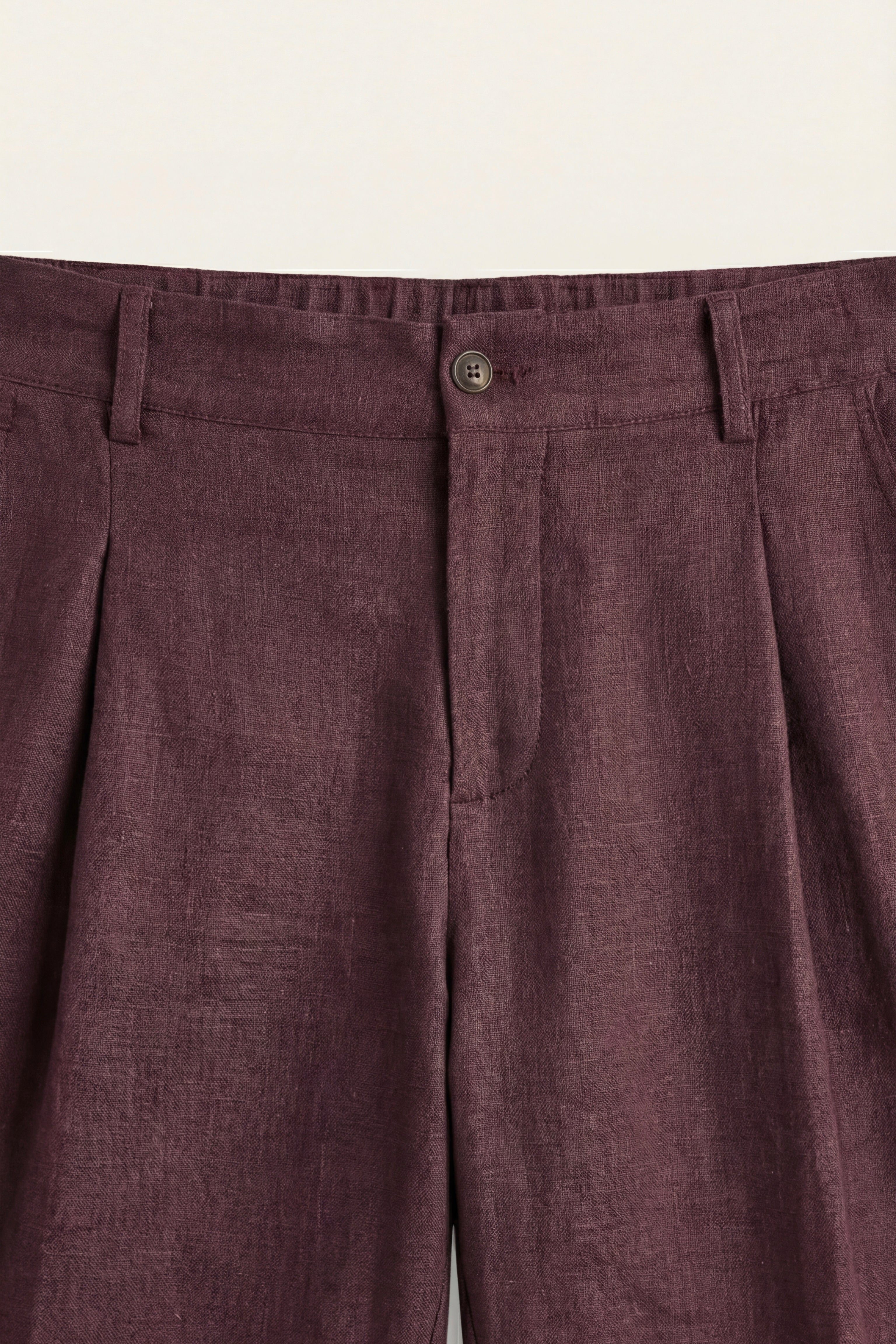 Orvieto Linen Pleated Shorts Wine Red