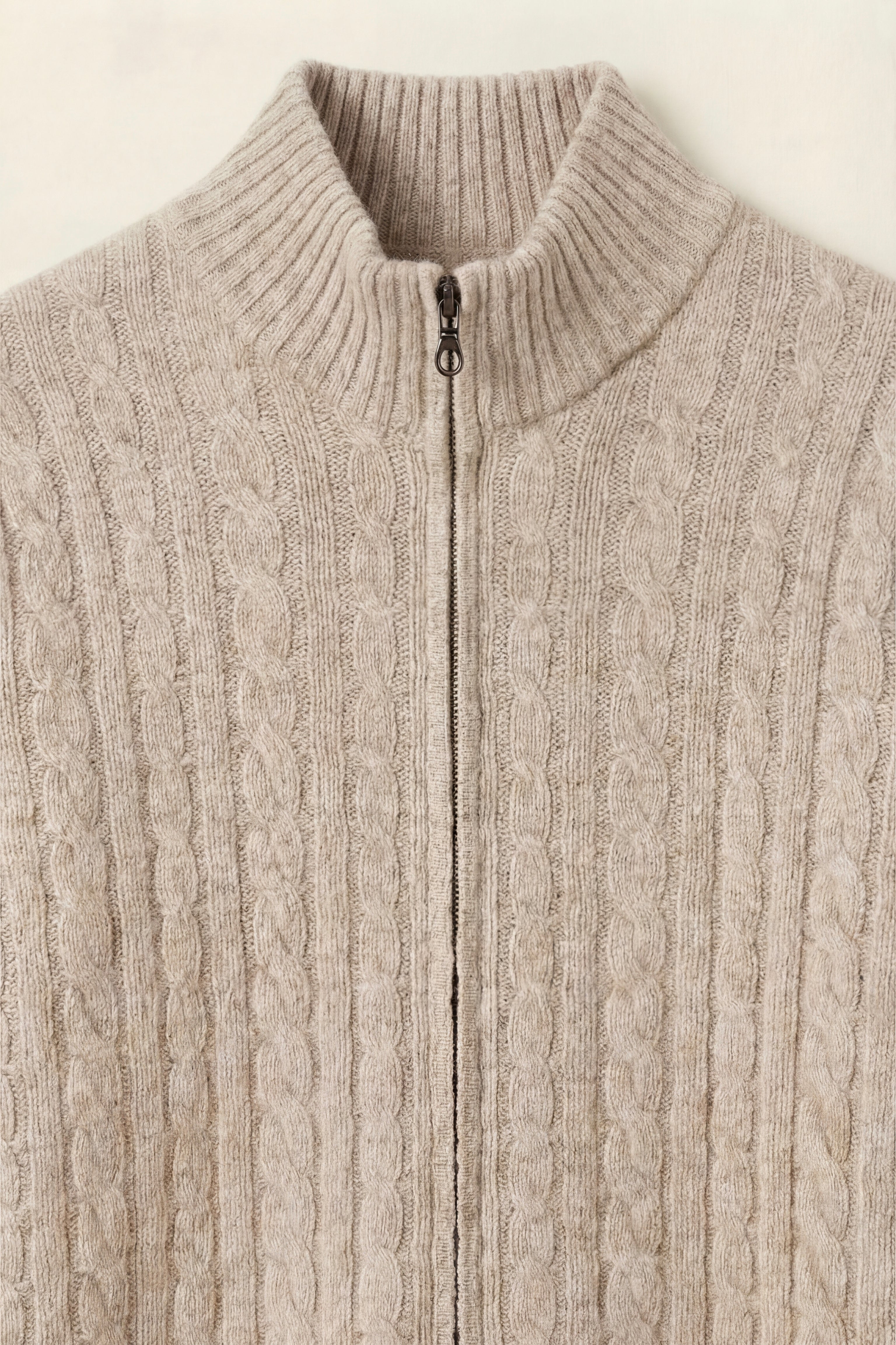 Bolzano Cable Zip Knit Camel