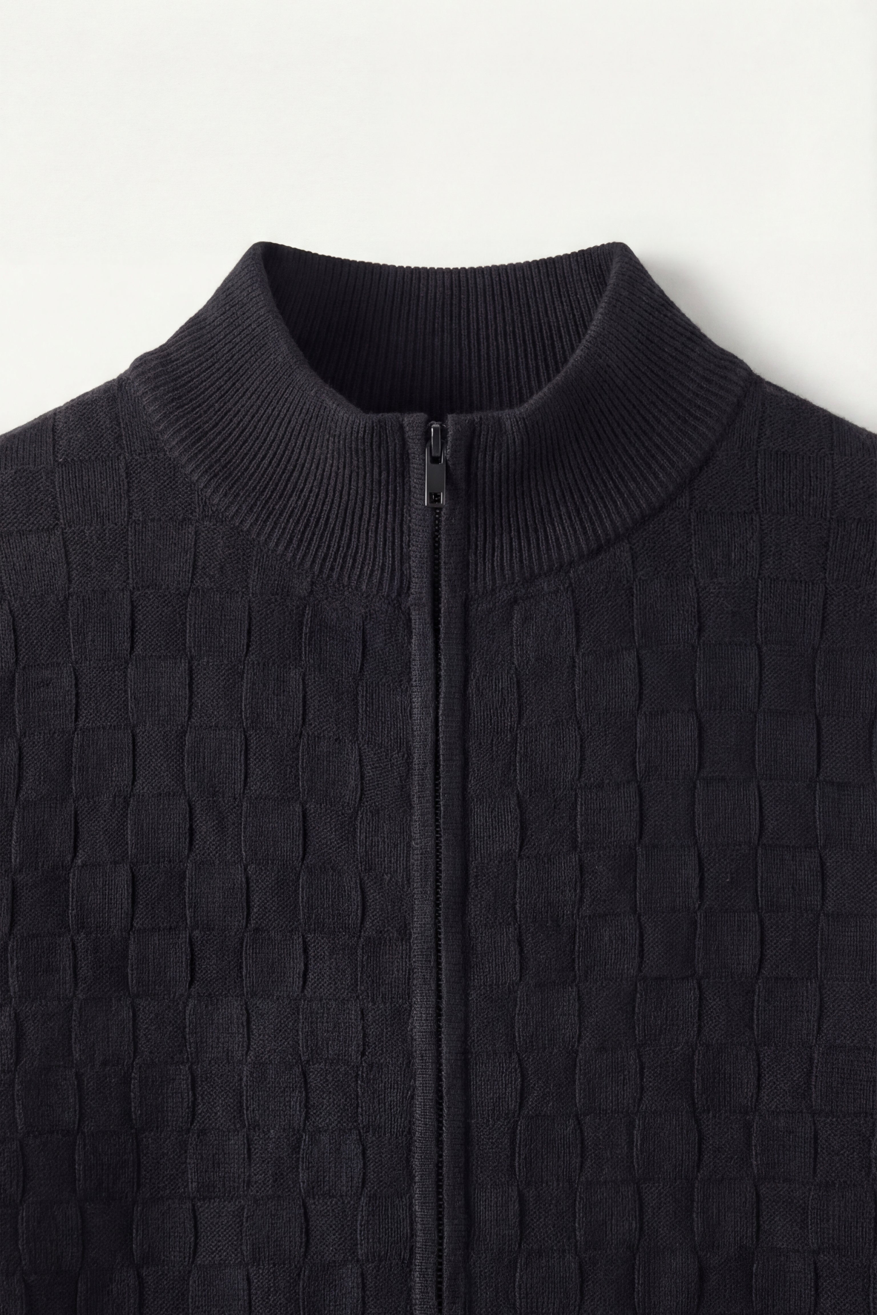Cortina Textured Zip Sweater Black