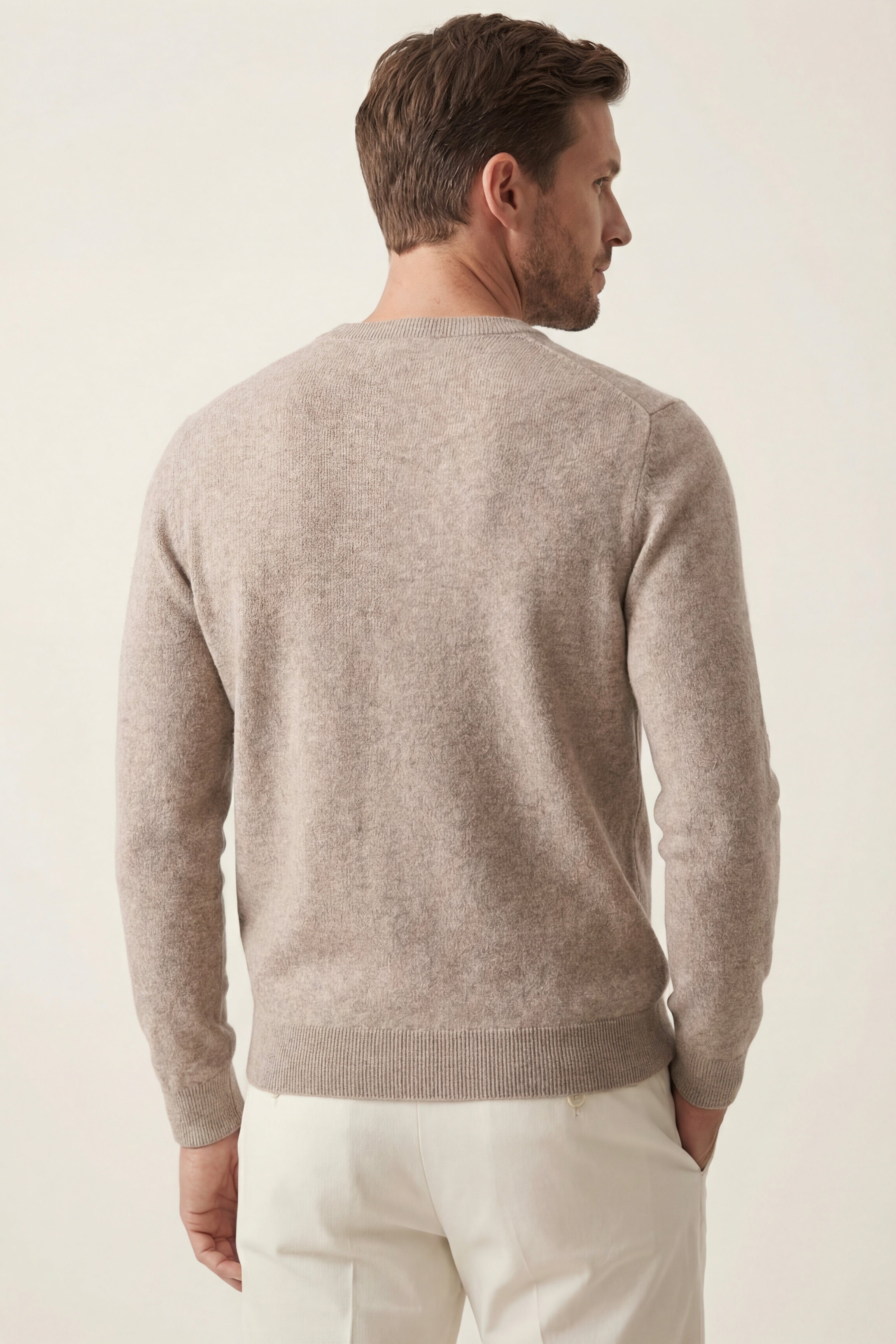 Merano V-Neck Knit Sweater Beige