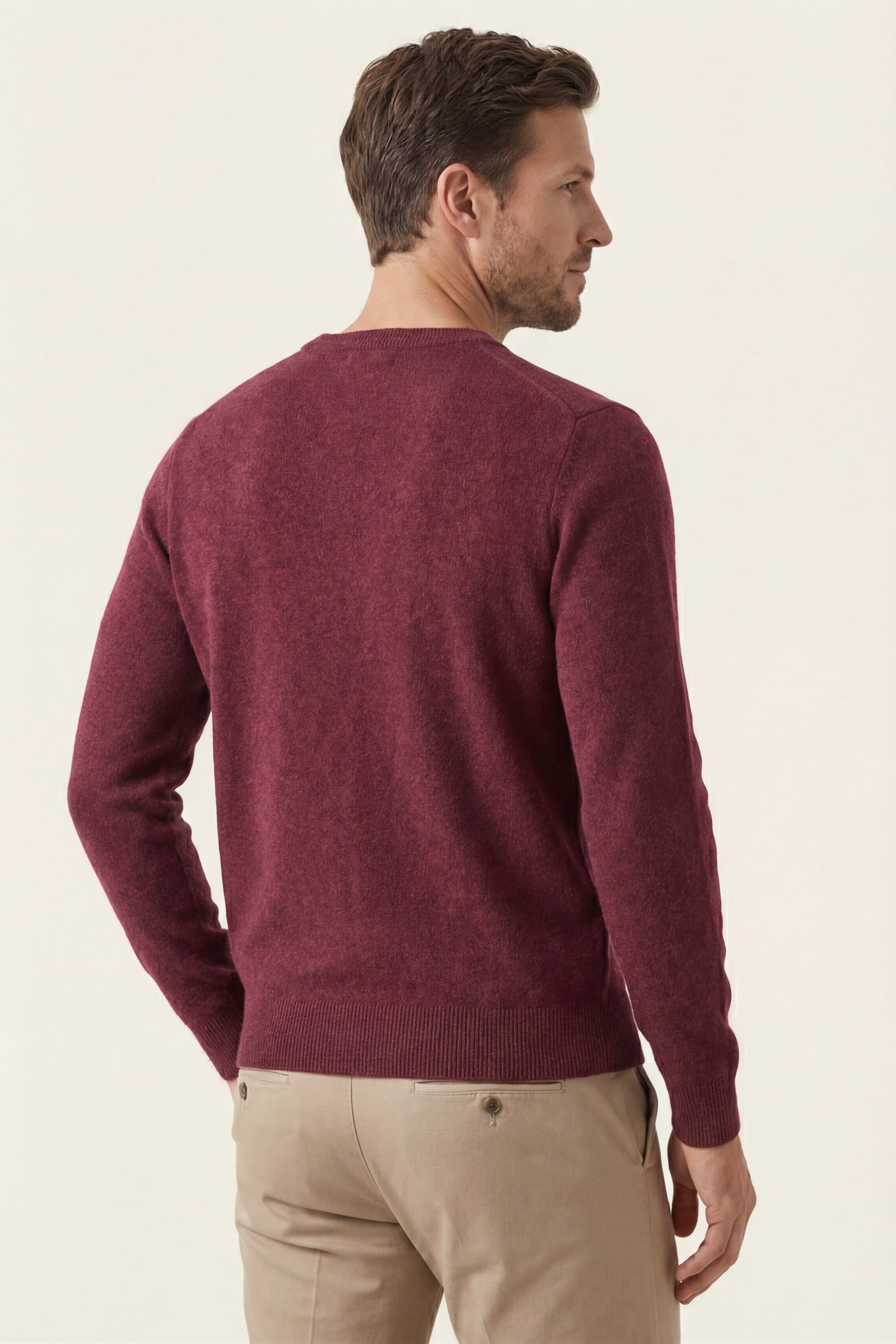 Merano V-Neck Knit Sweater Wine Red