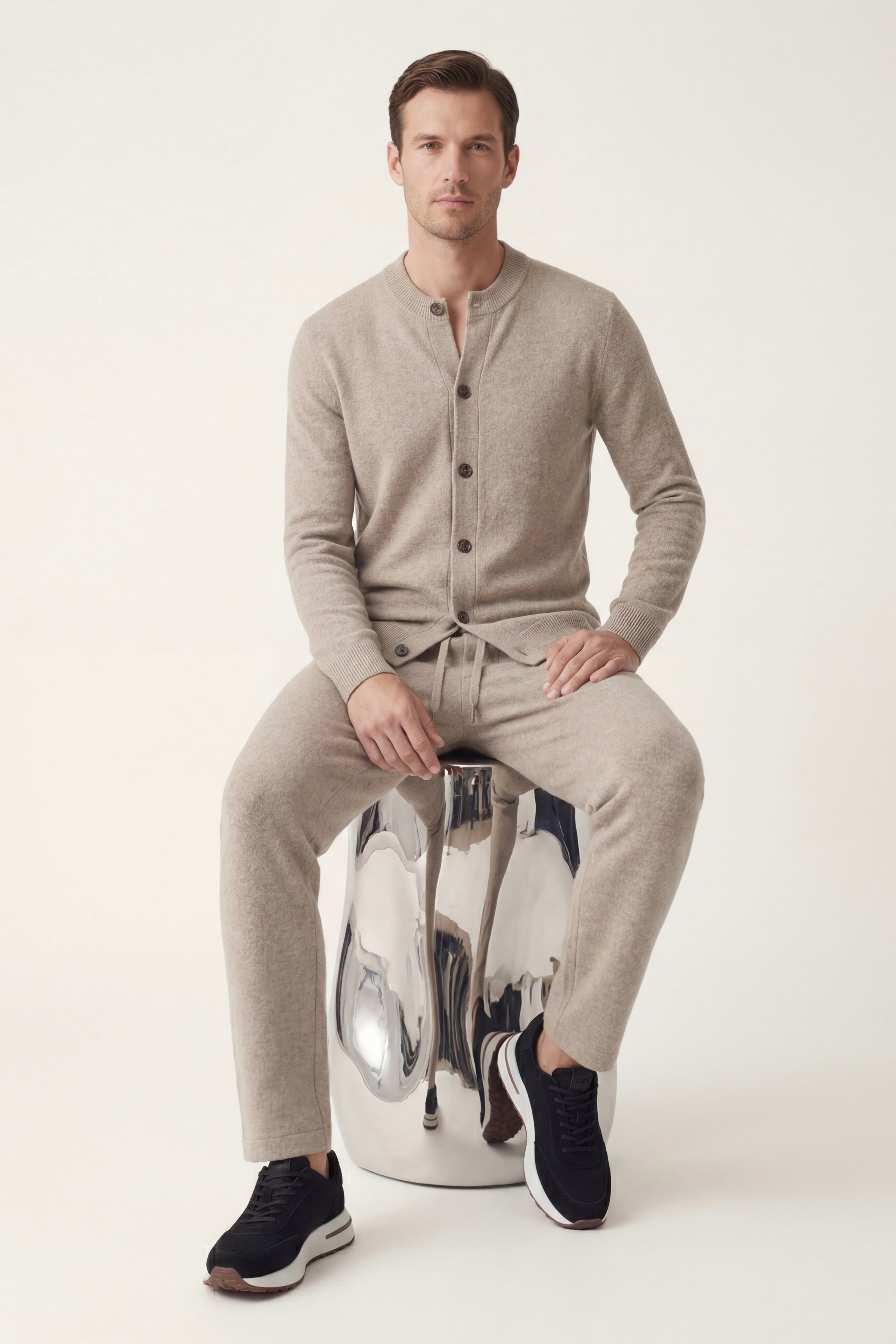 Arlino Buttoned Set Camel