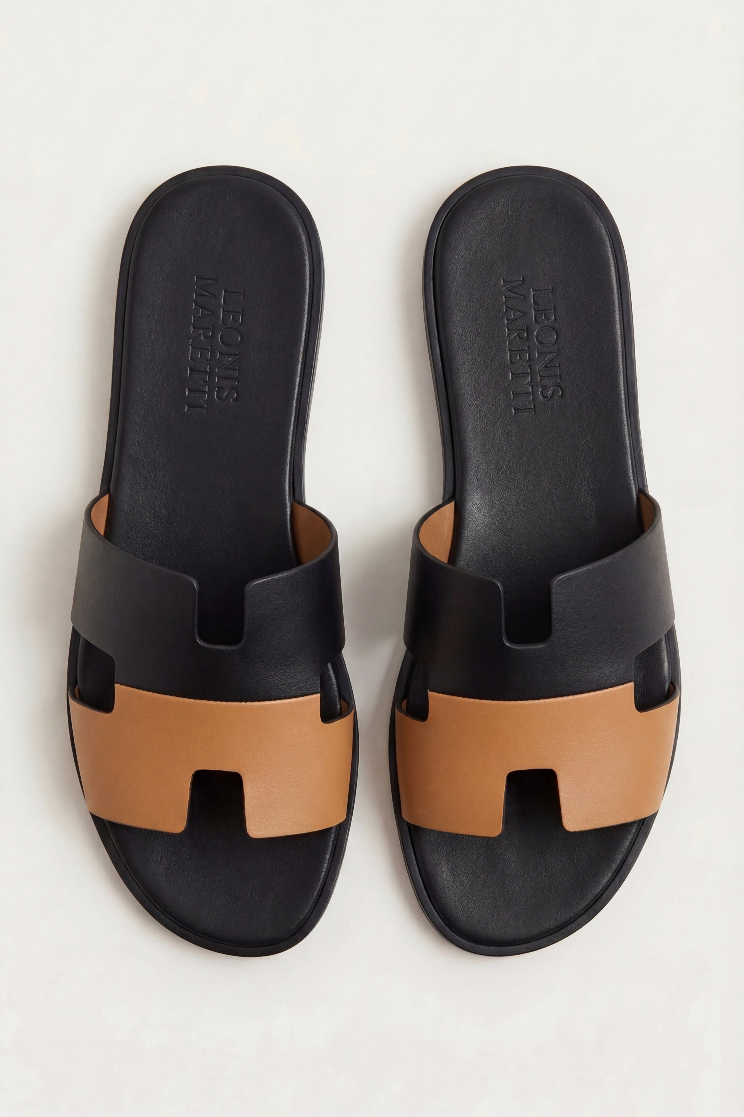 Arezzo Leather Sandal Black & Tan