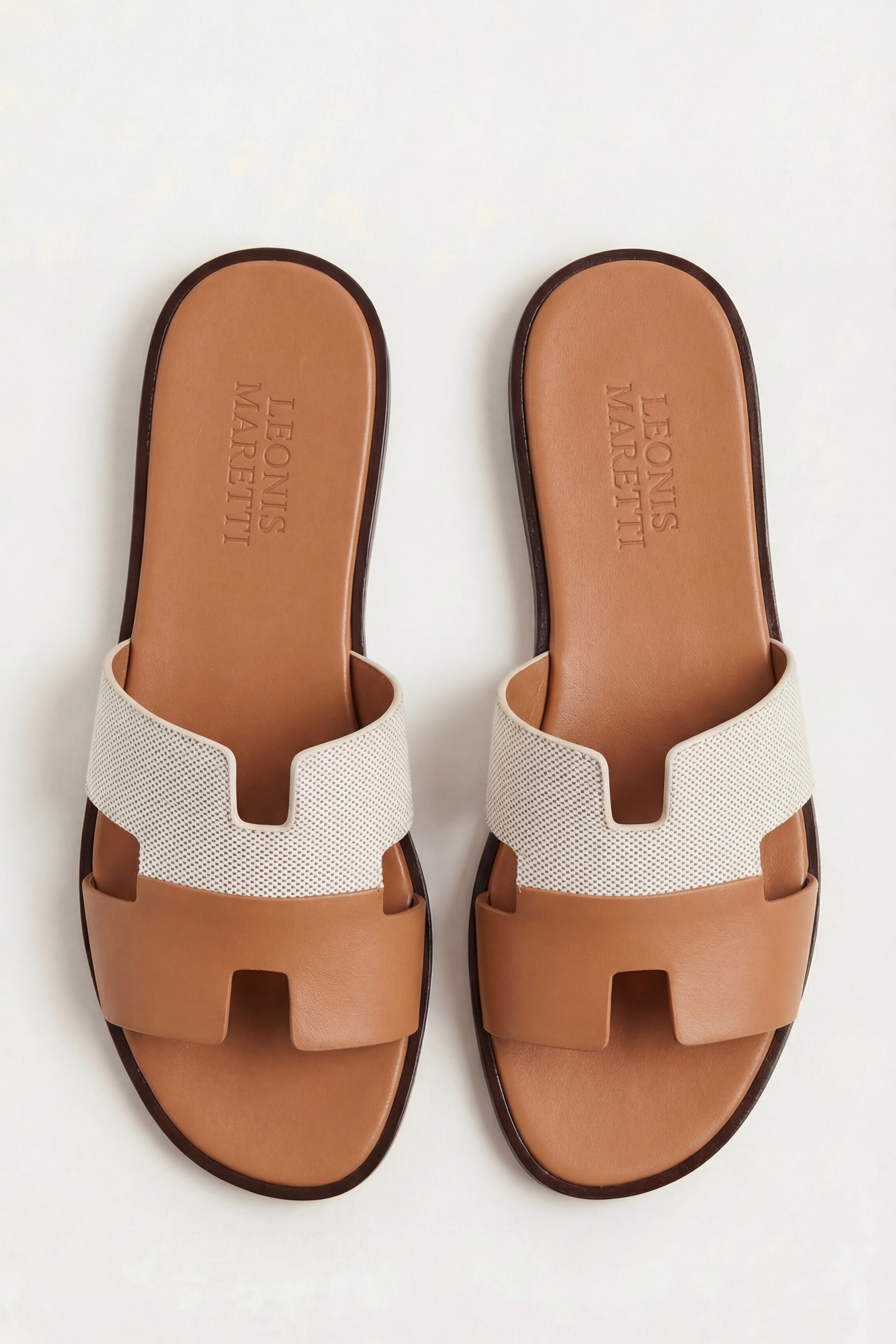 Arezzo Leather Sandal Beige & Tan