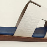 Arezzo Leather Sandal Ivory & Blue