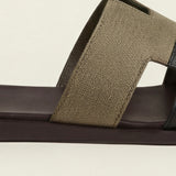 Arezzo Leather Sandal Olive & Black