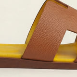 Arezzo Leather Sandal Tan & Yellow