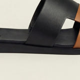 Arezzo Leather Sandal Black & Tan