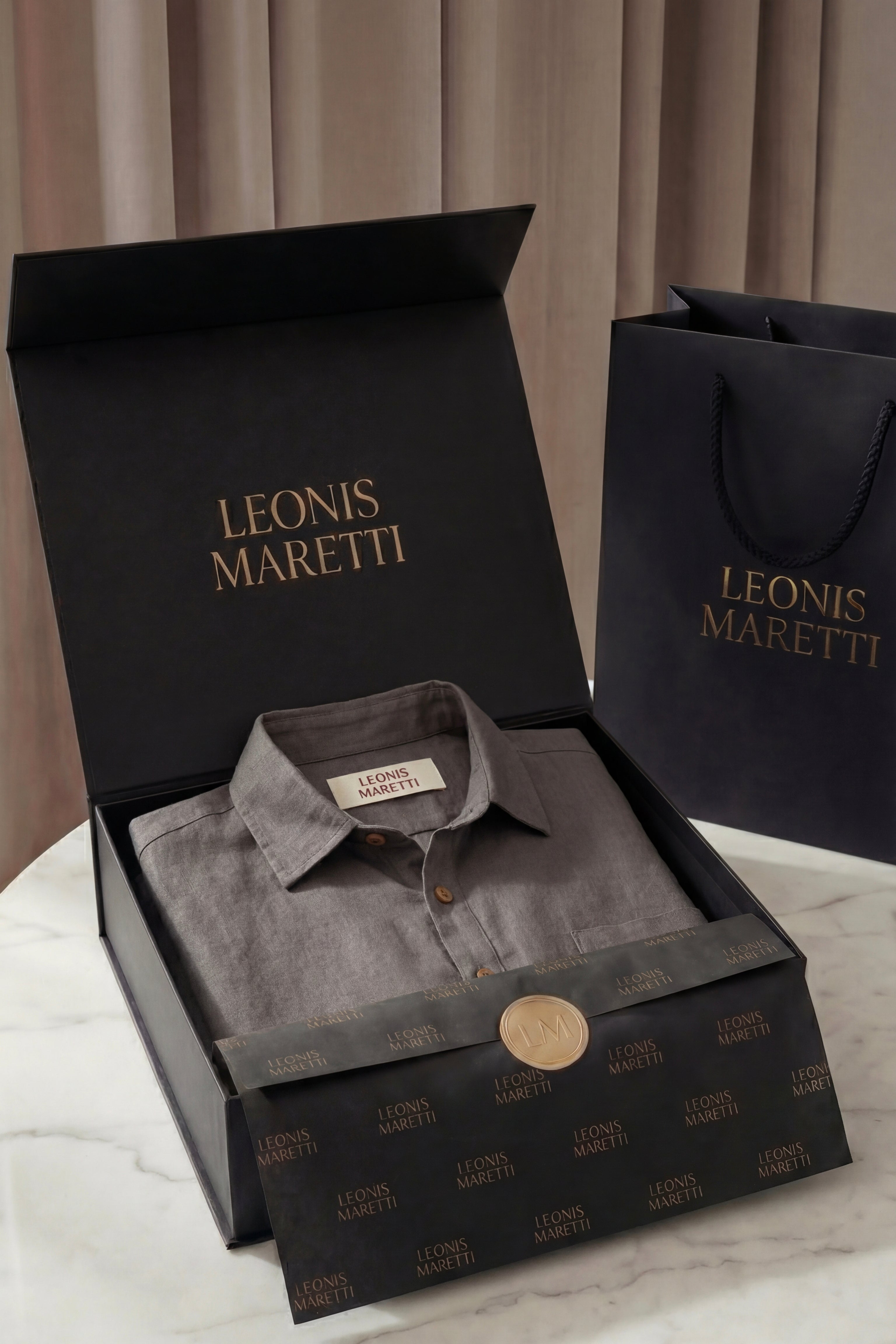 Monza Linen Polo Shirt Grey