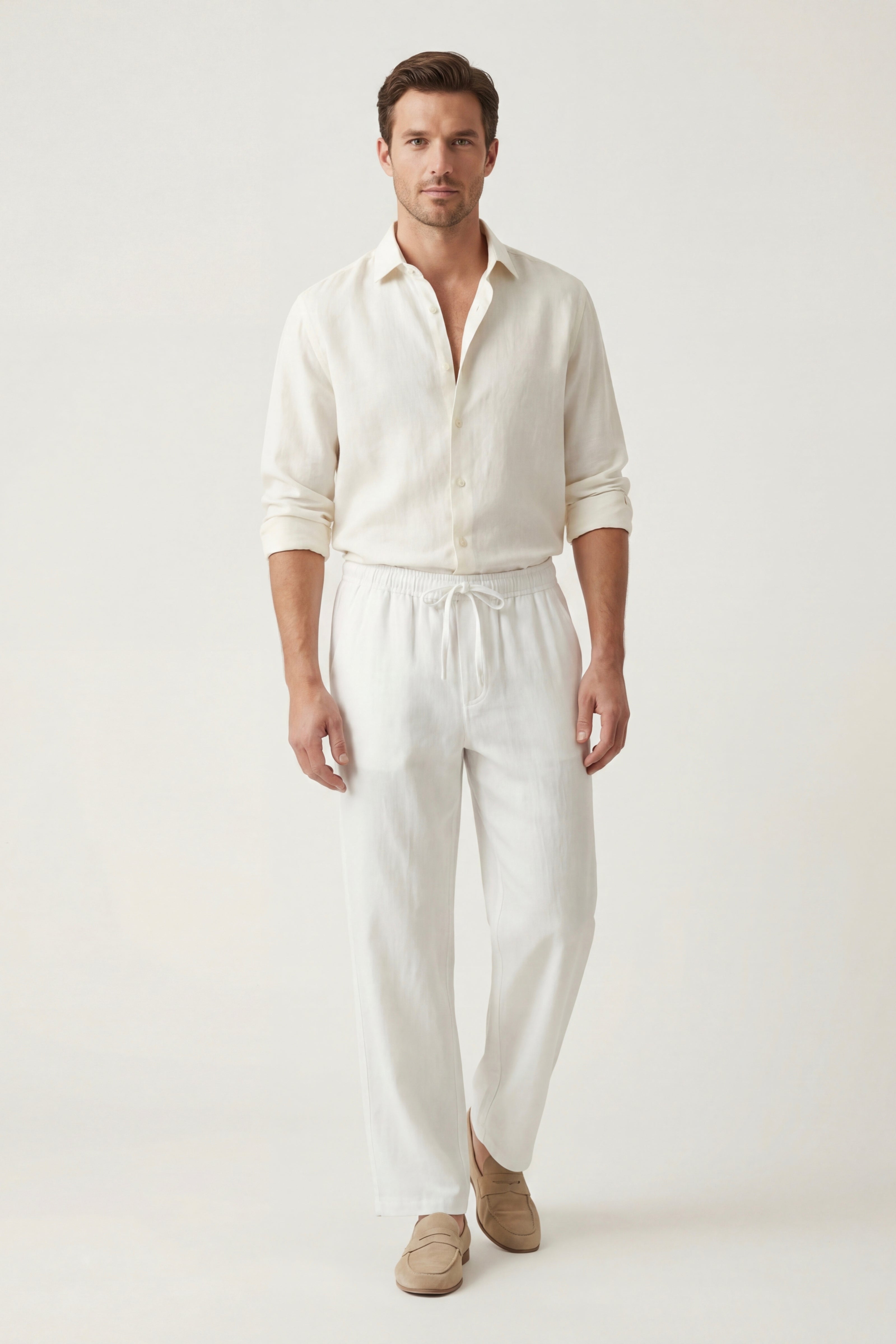 Novara Linen Pantalon White