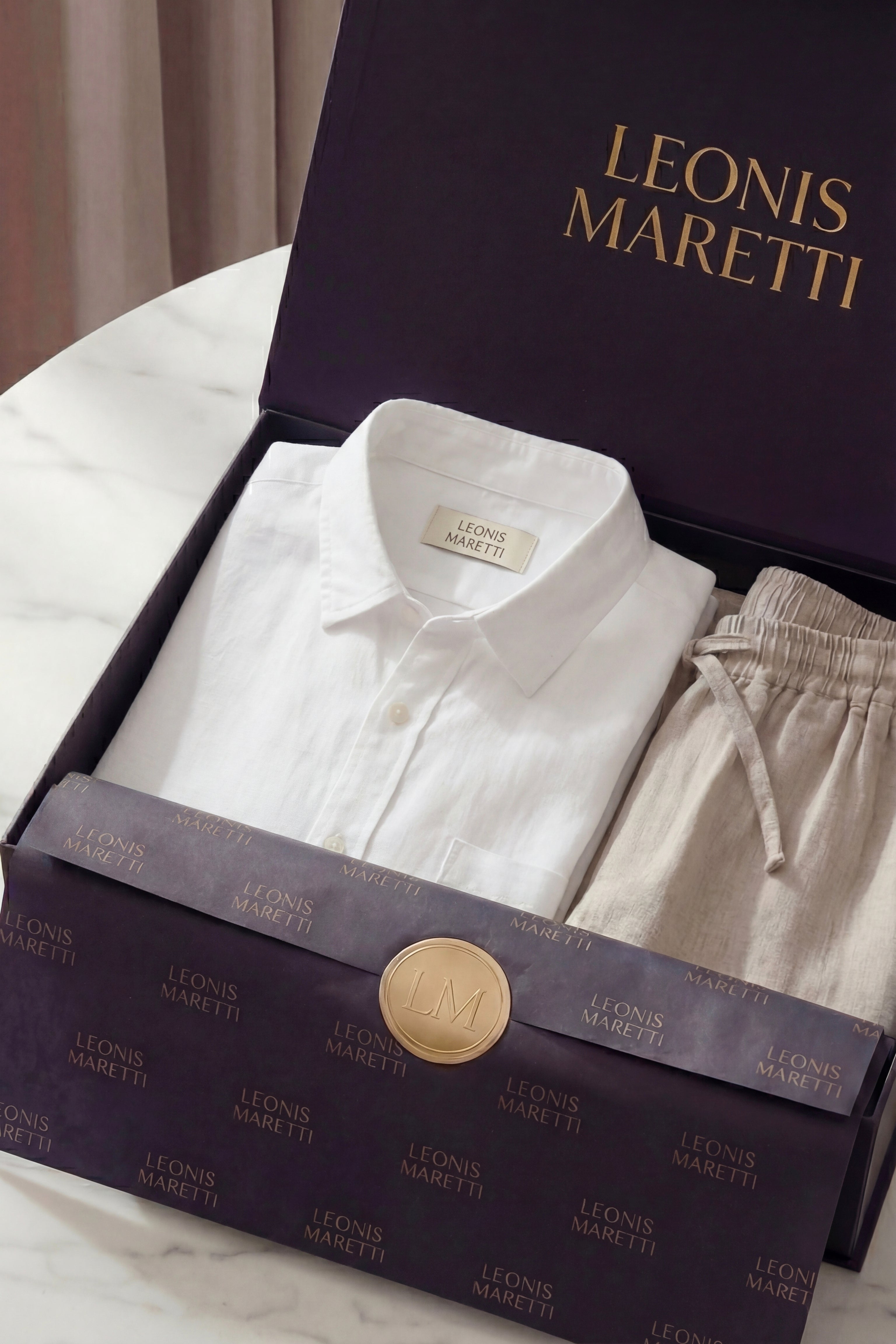 Trento Linen Set White/Beige