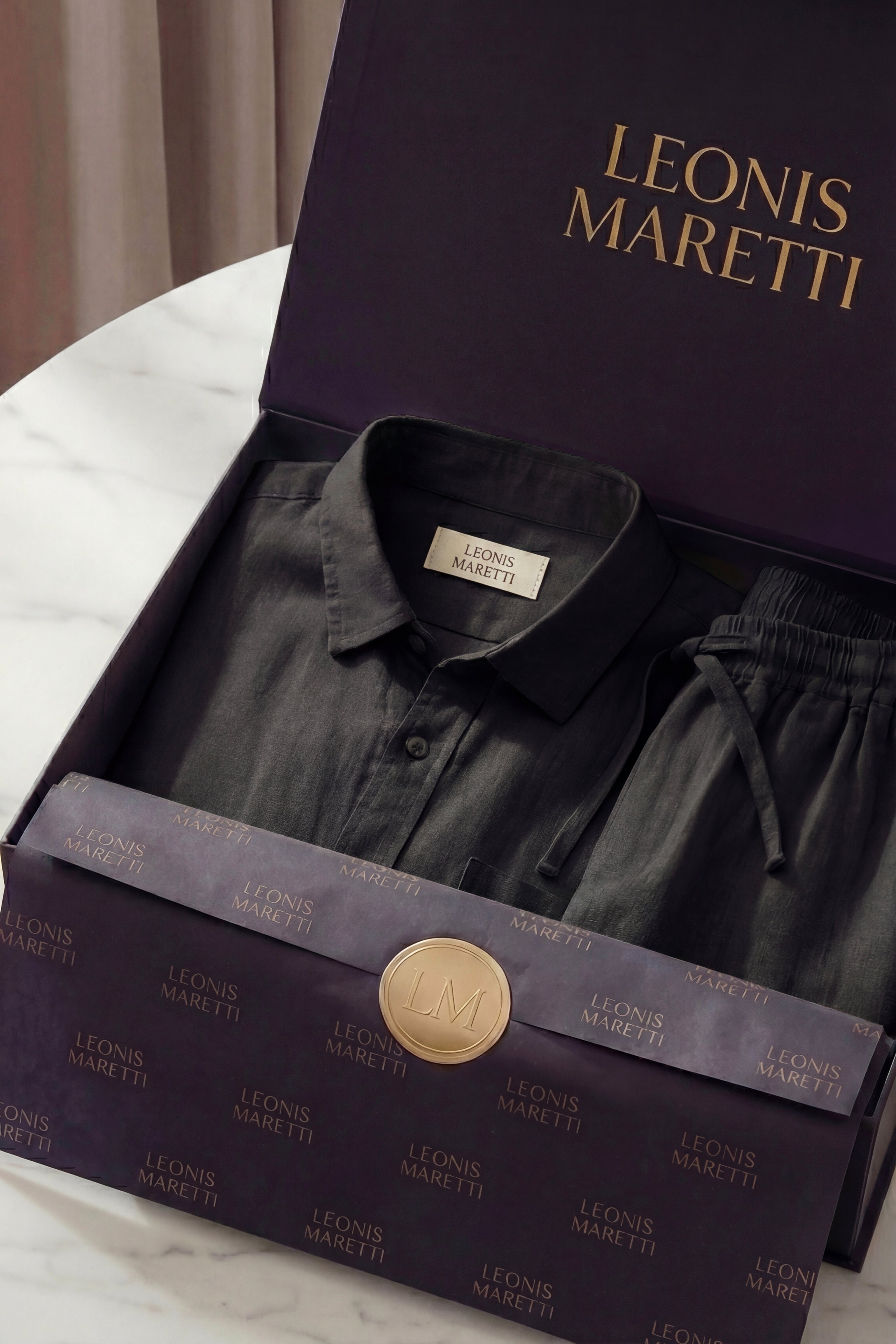 Trento Linen Set Black/Black