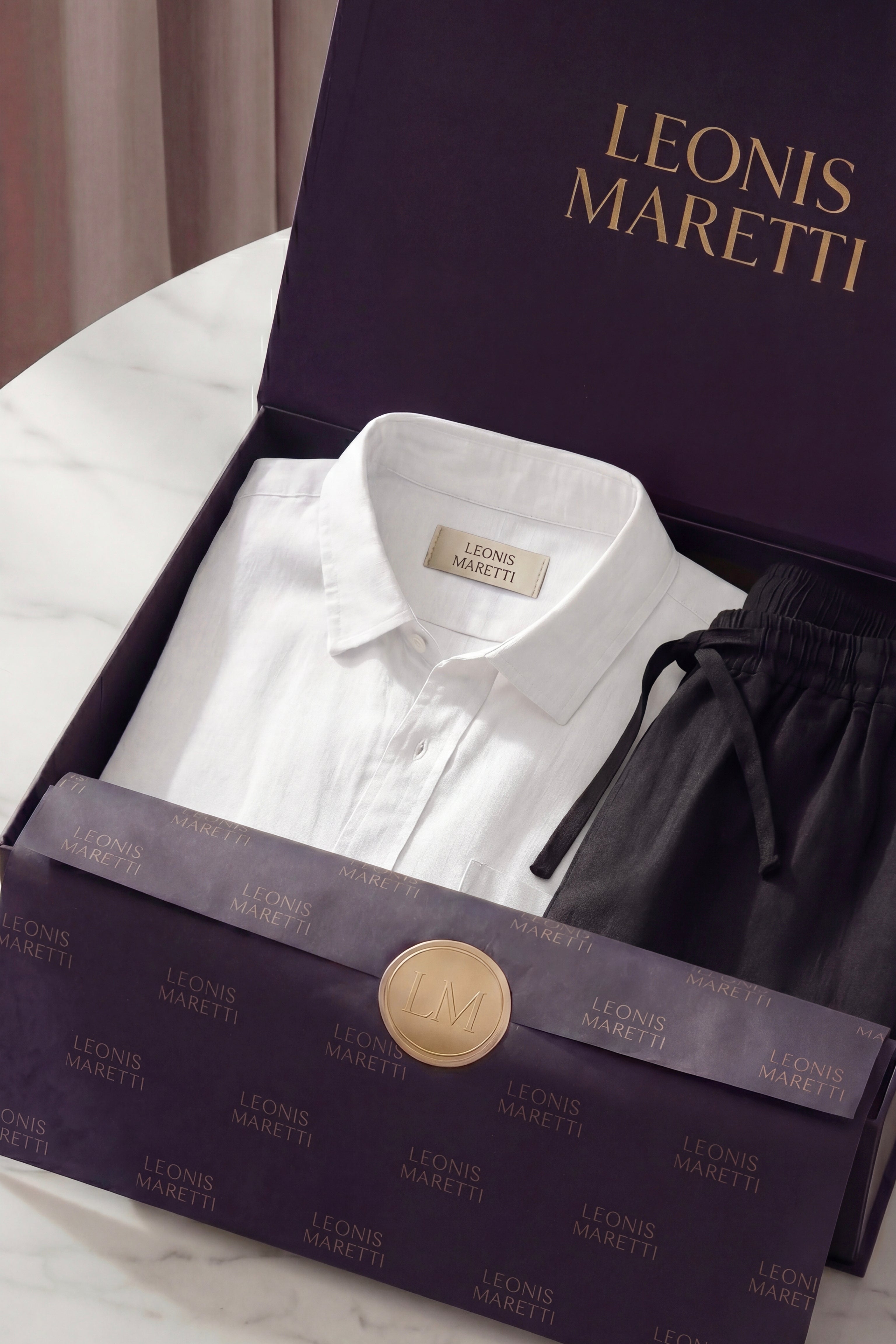 Trento Linen Set White/Black