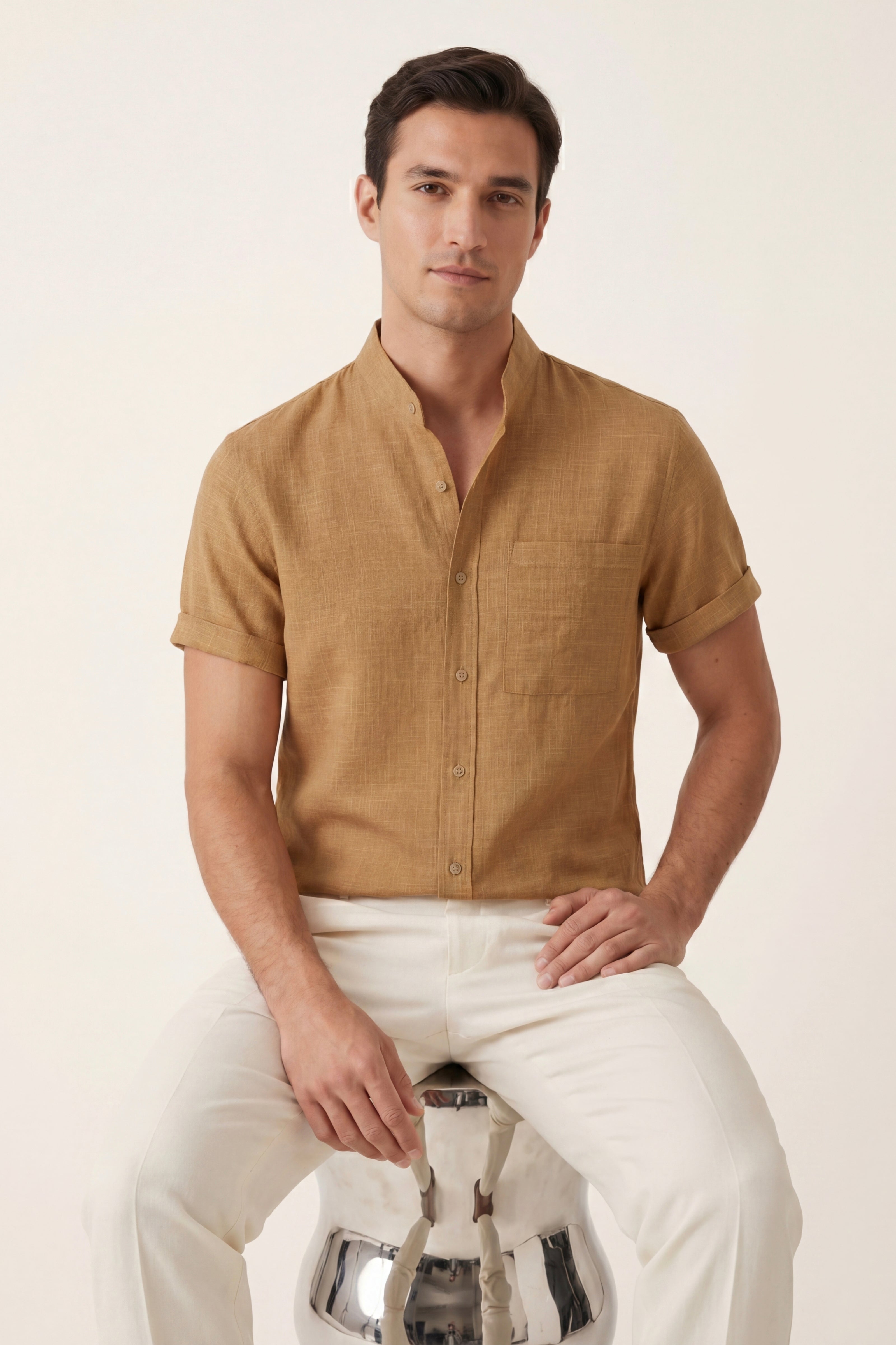 Treviso Linen Short Sleeve Yellow