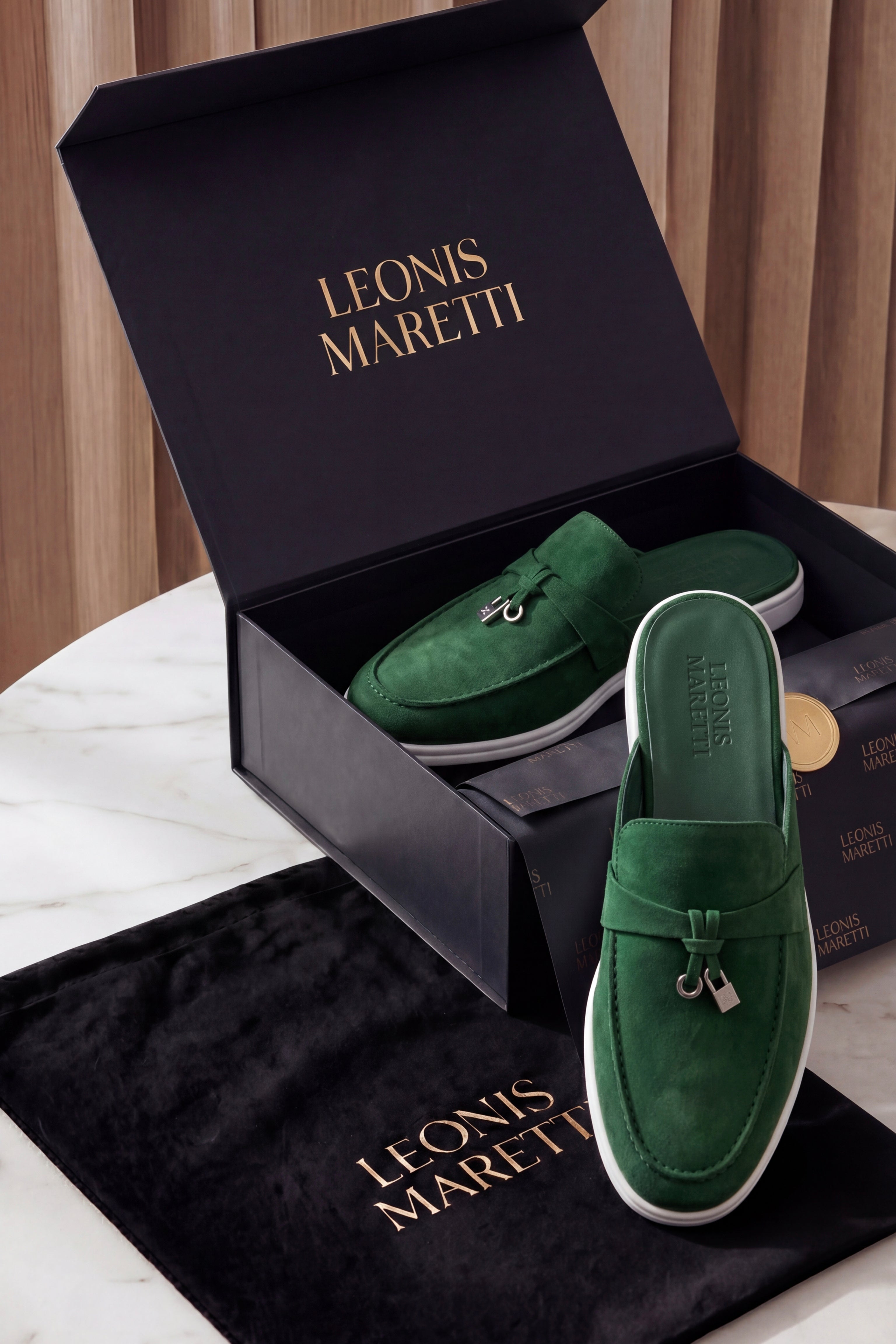 Maretti Buckle Mule Green
