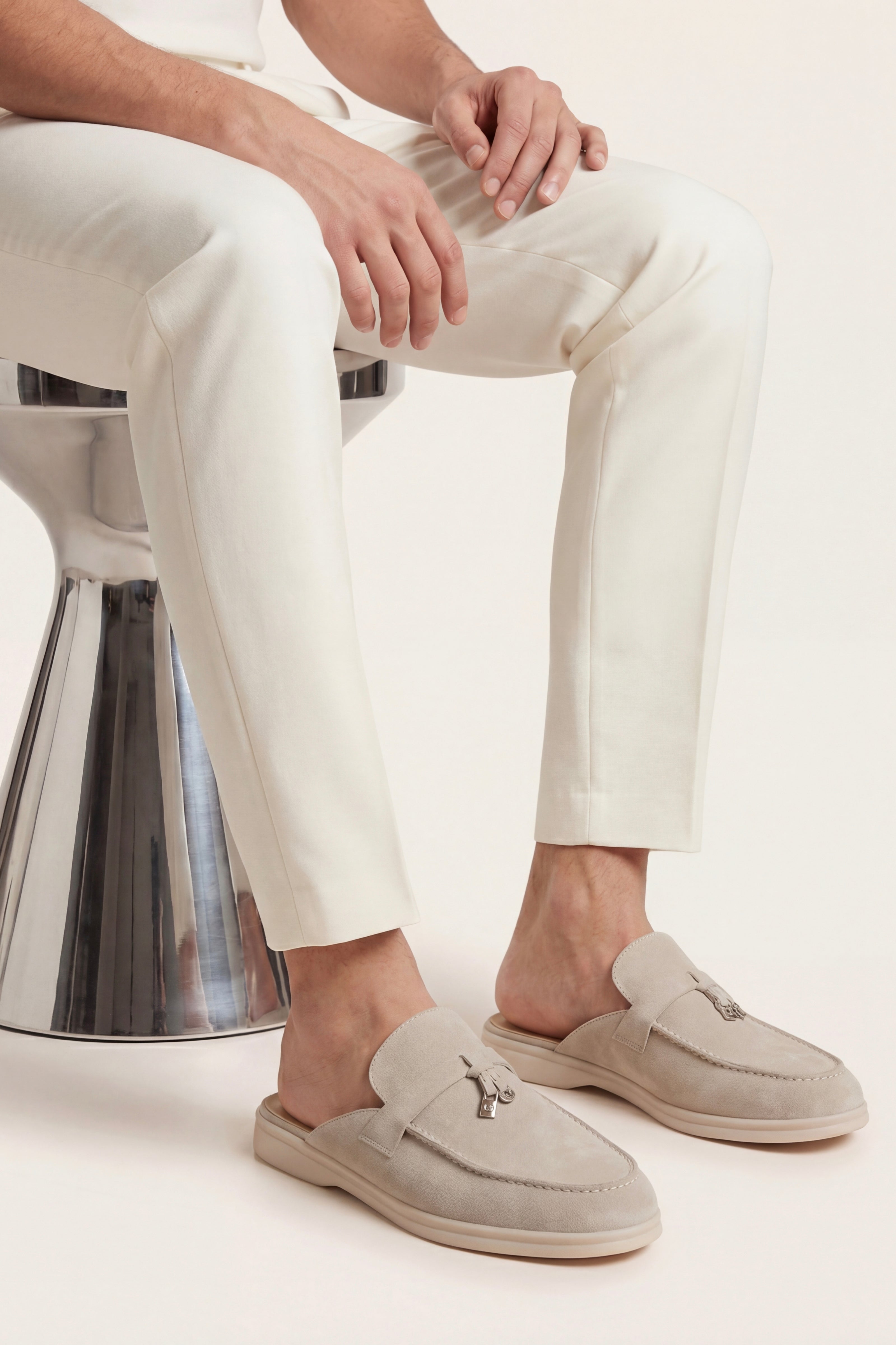 Maretti Buckle Mule Light Beige