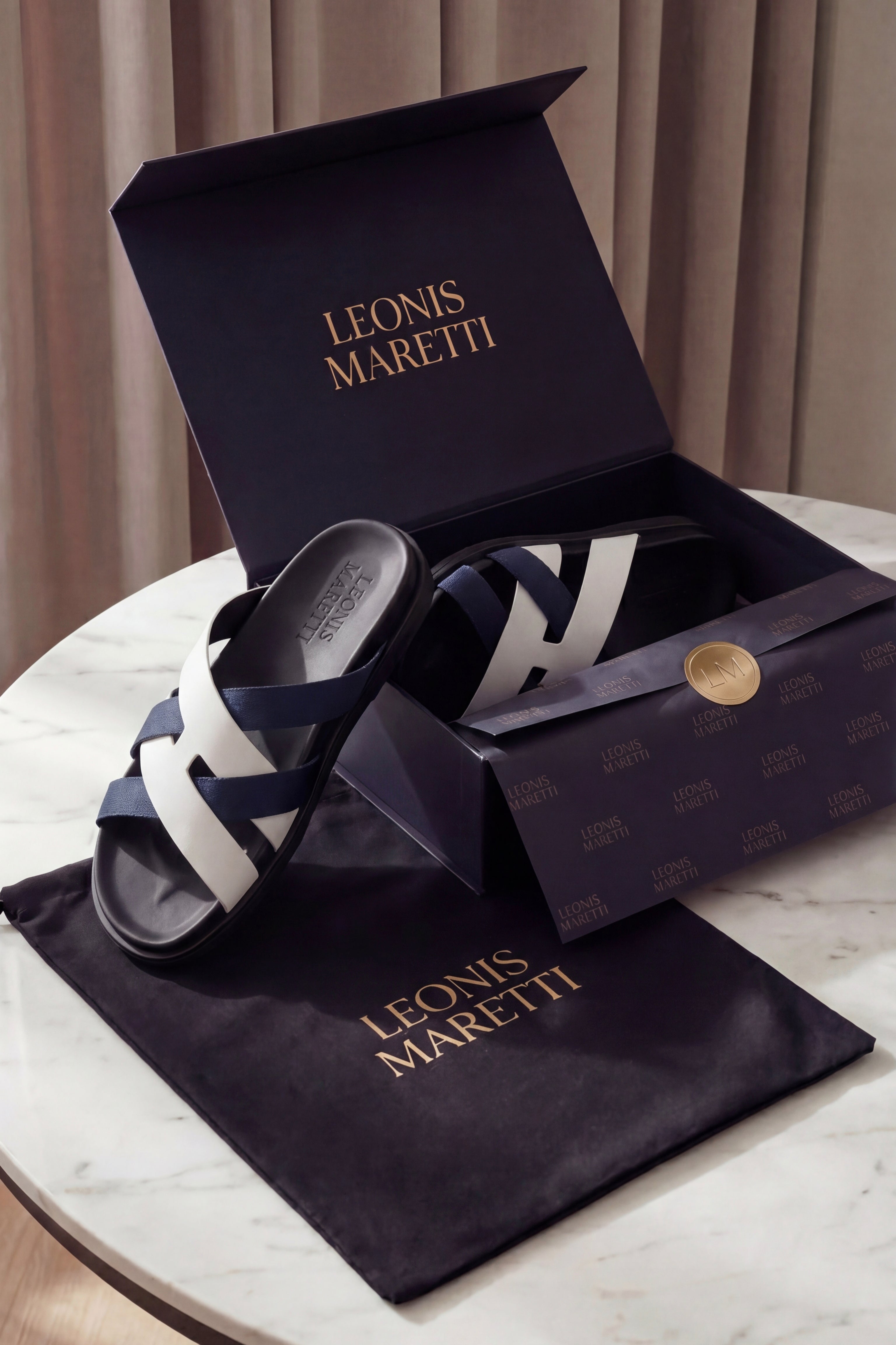 Tuscana Sandal White/Navy