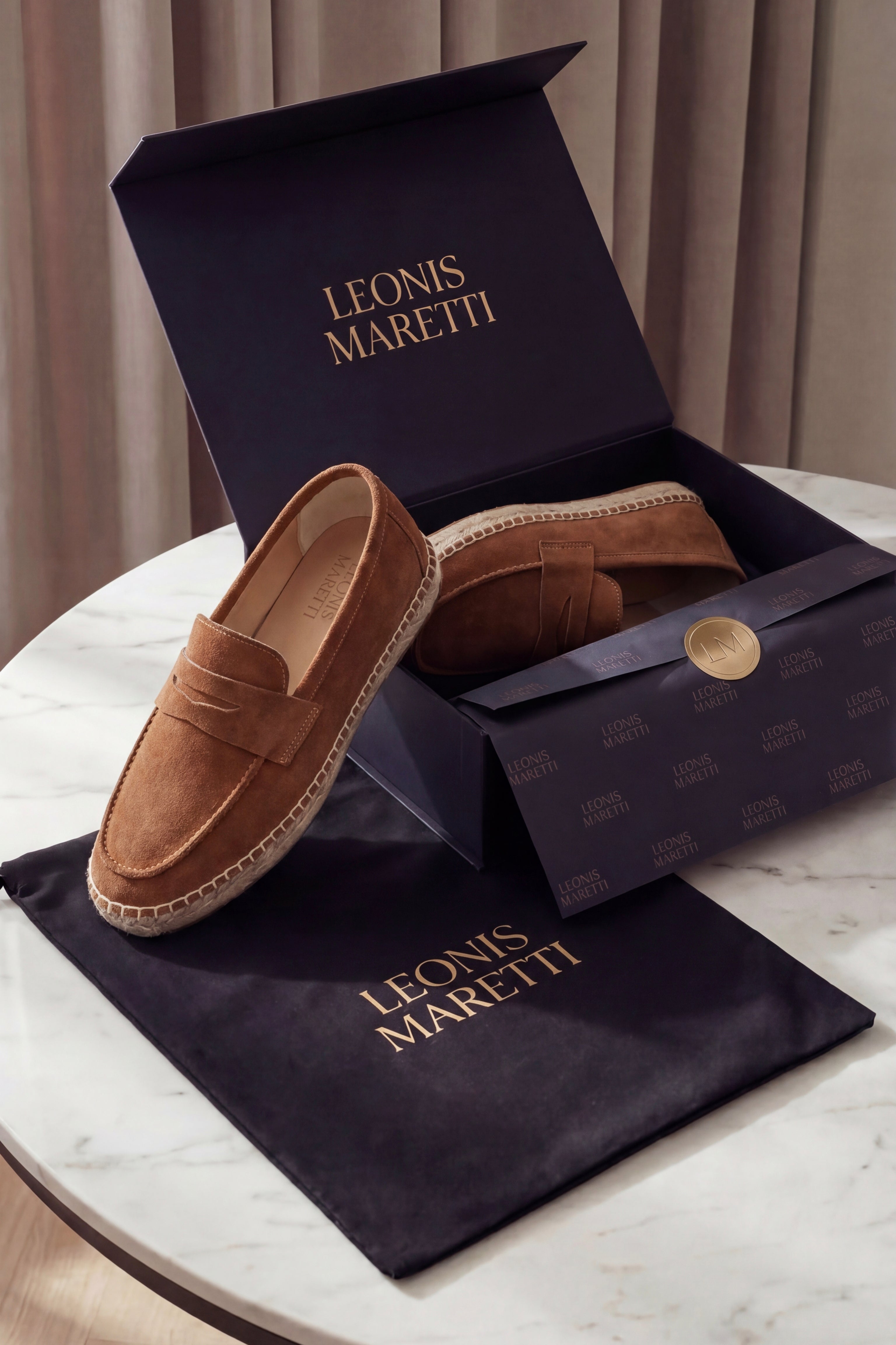 Palermo Suede Espadrille Loafer Brown