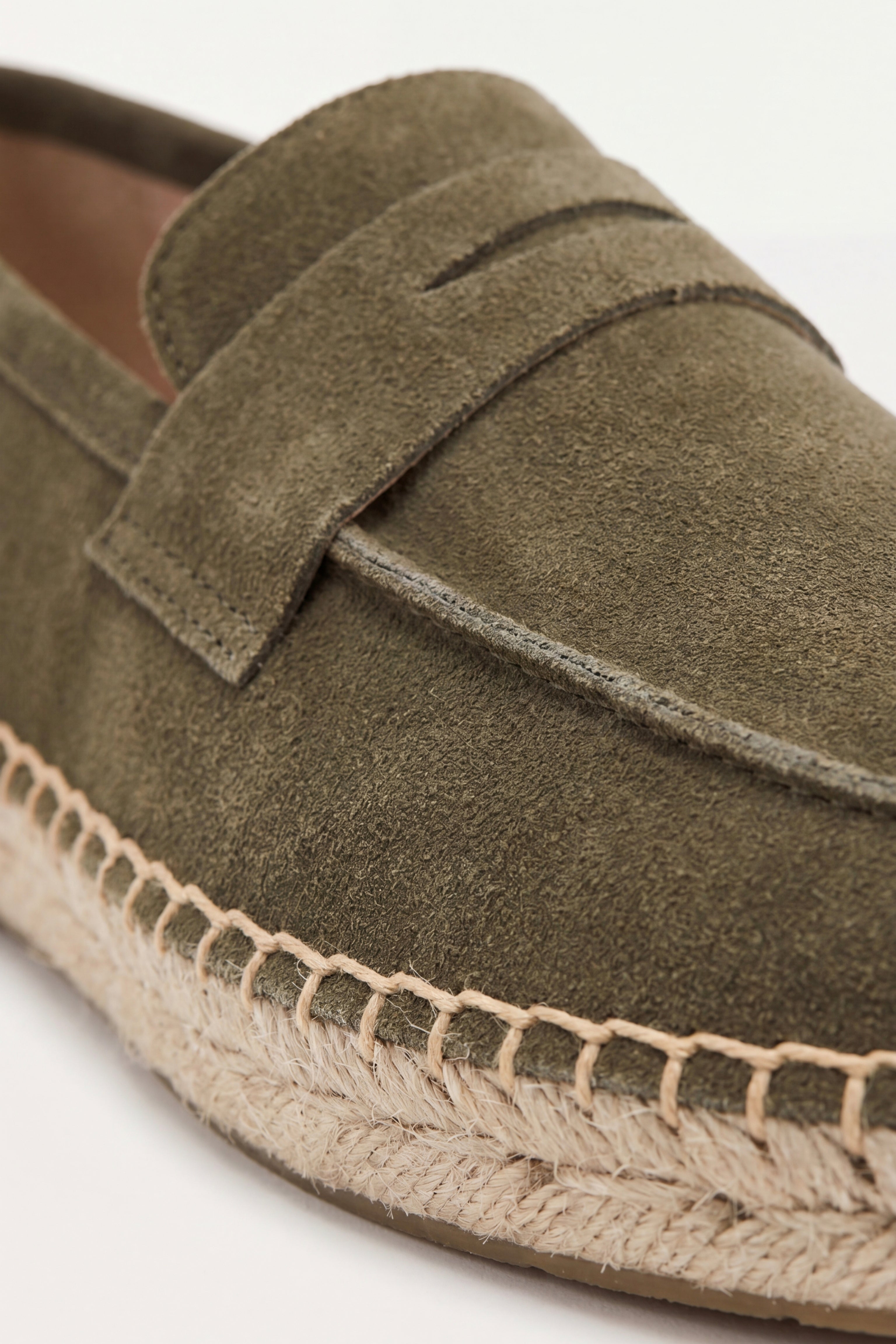 Palermo Suede Espadrille Loafer Olive Green