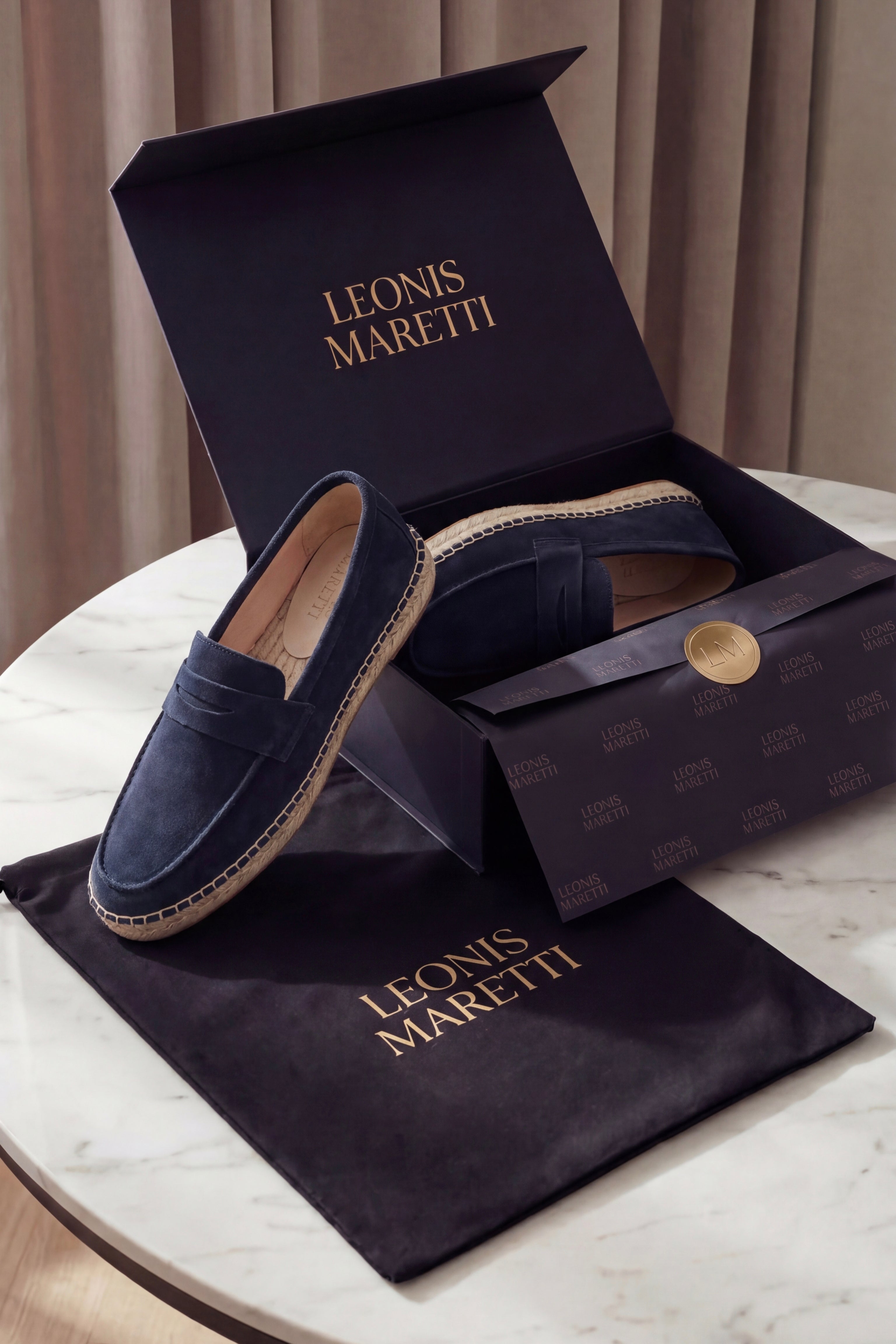 Palermo Suede Espadrille Loafer Navy