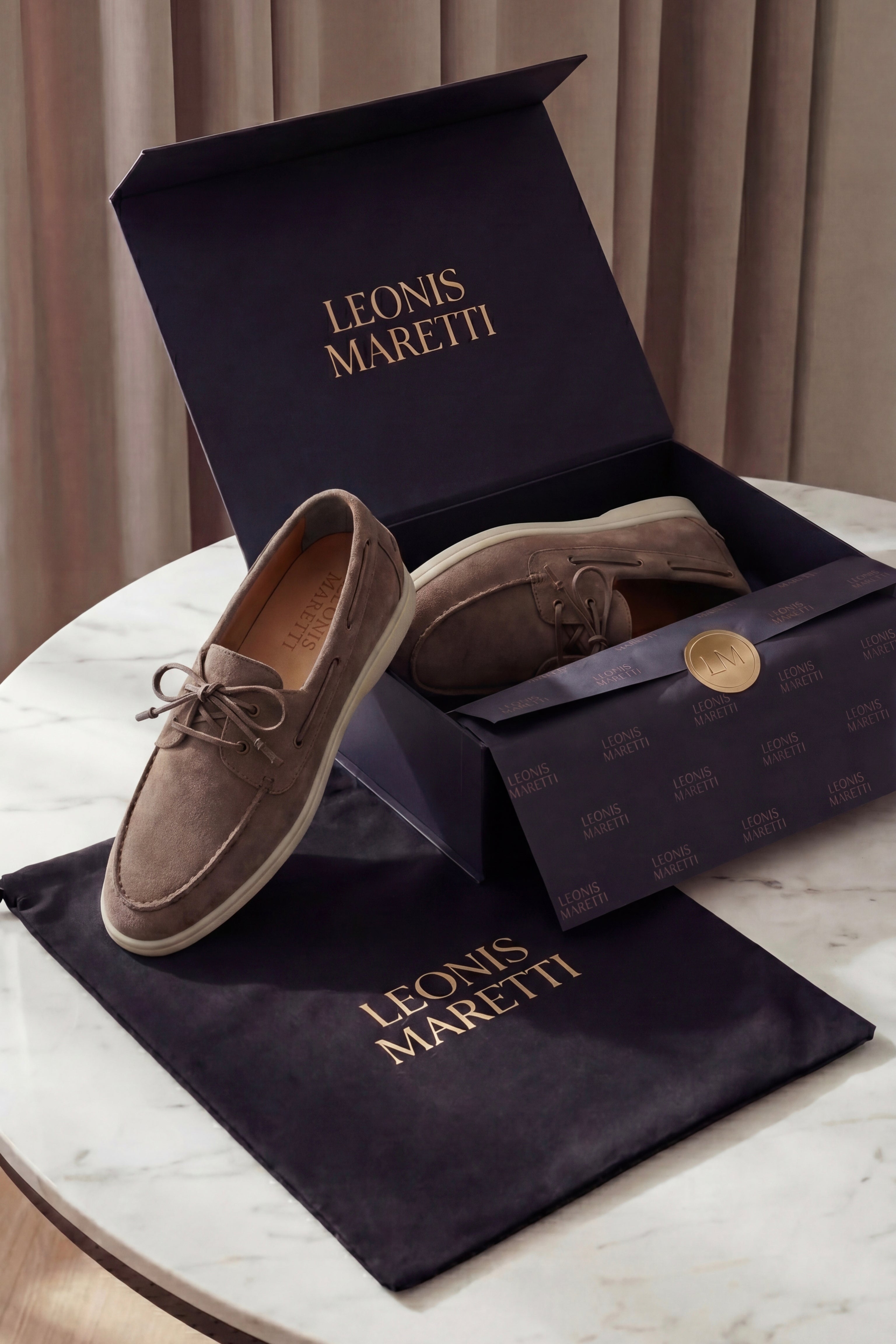 Marina Yacht Walk Suede Loafer Taupe