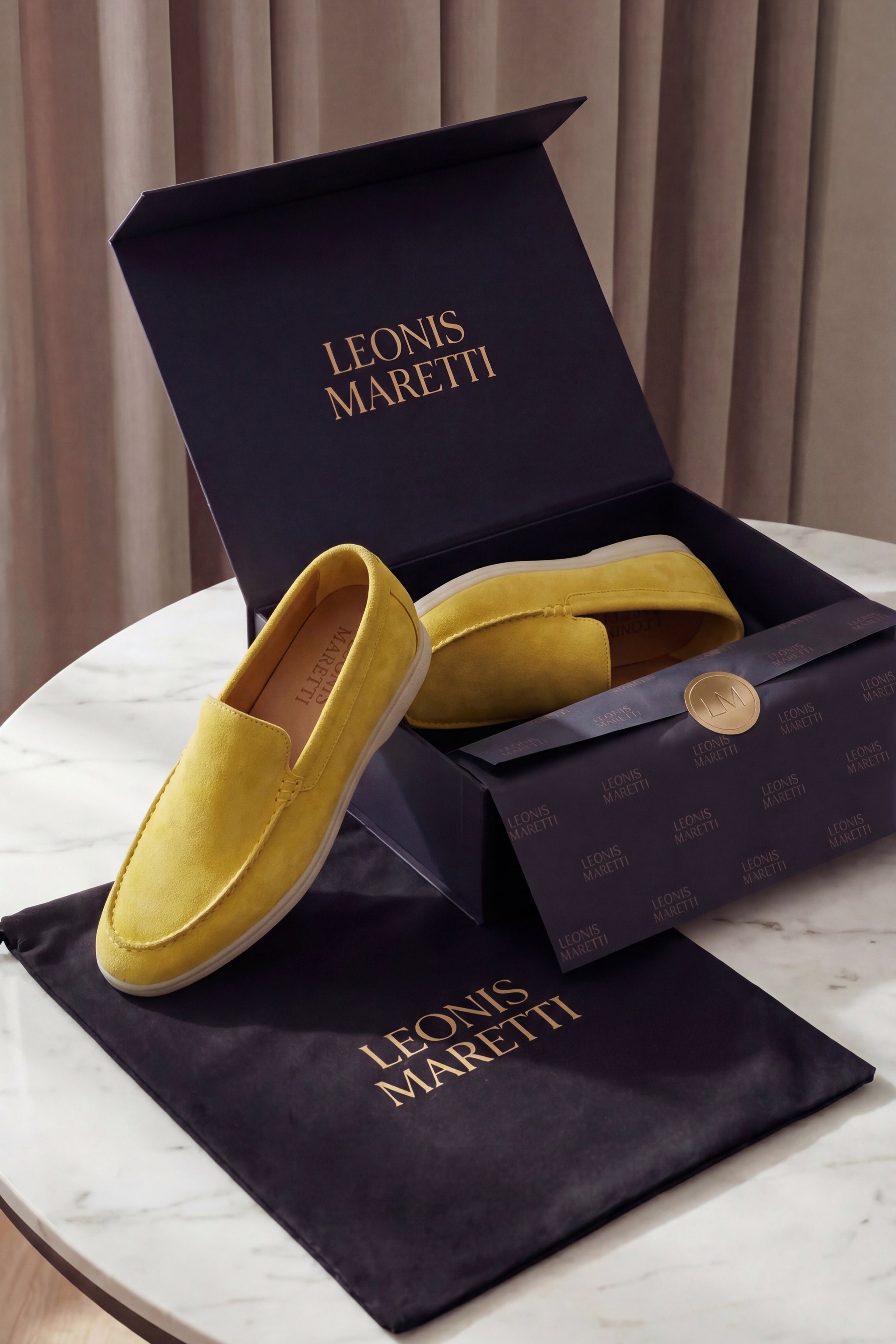 Leonis Suede Loafers Yellow