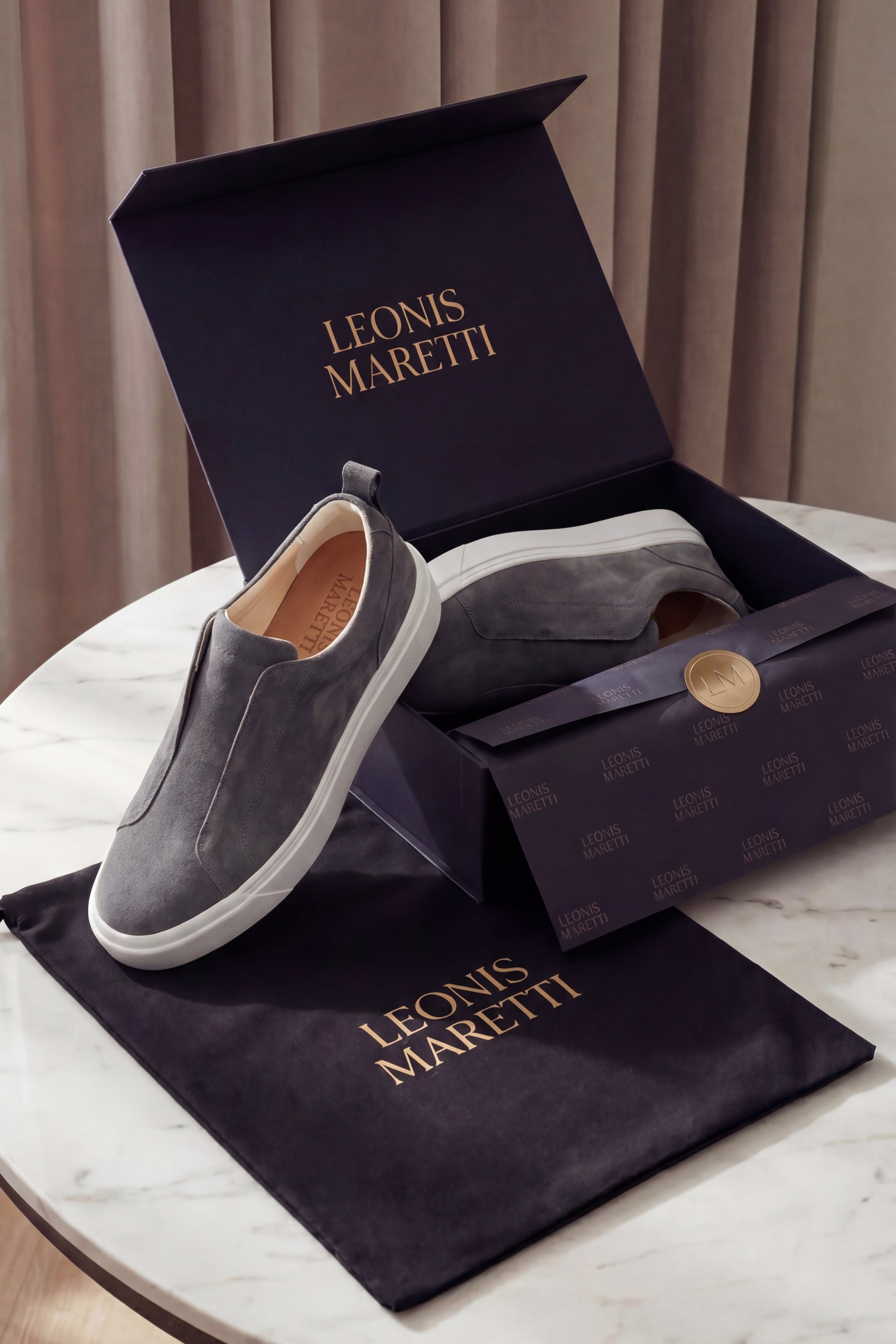 LeoMar V1 Suede Slip-On Grey