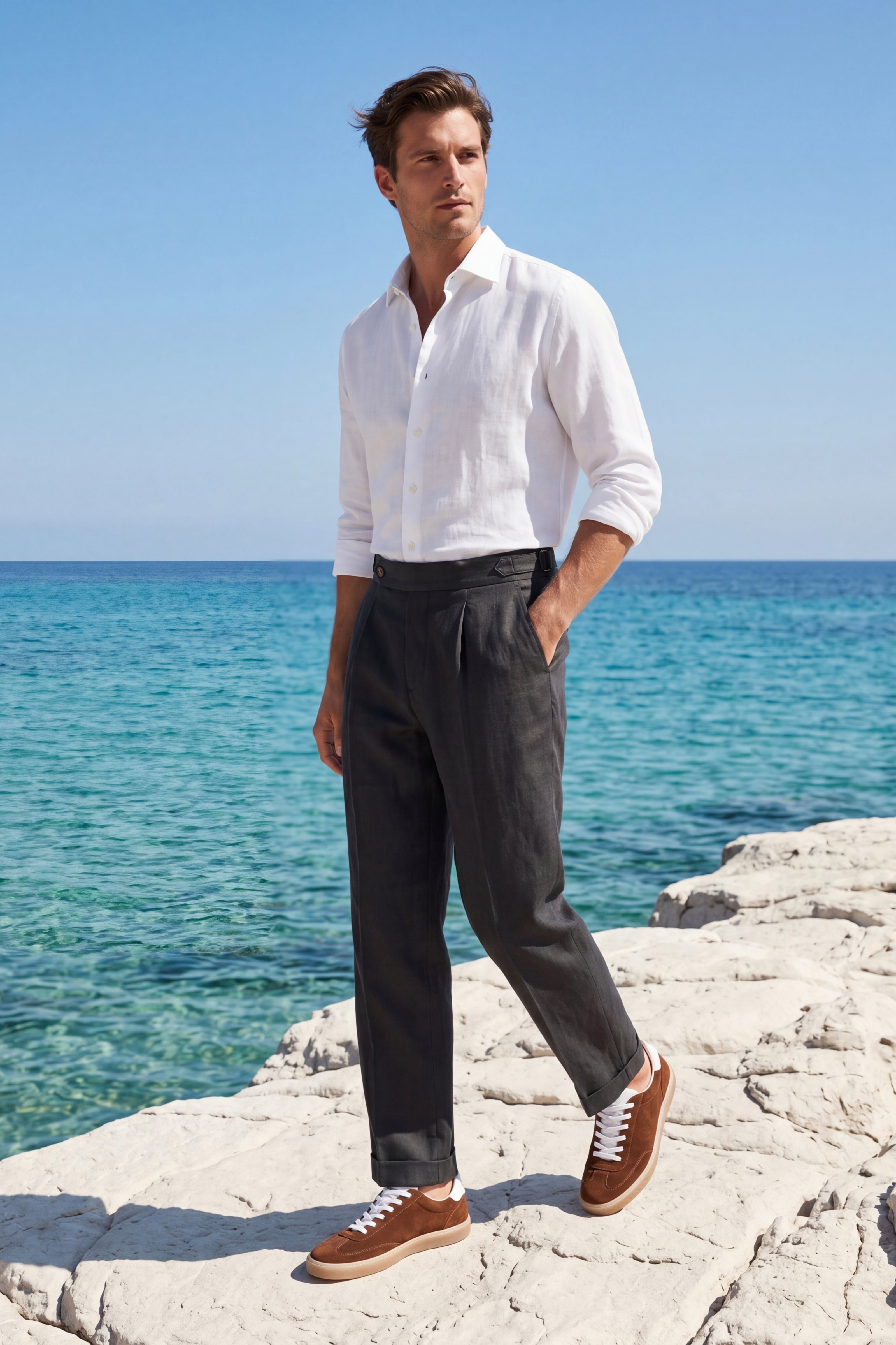 Silano Pleated Trousers Black