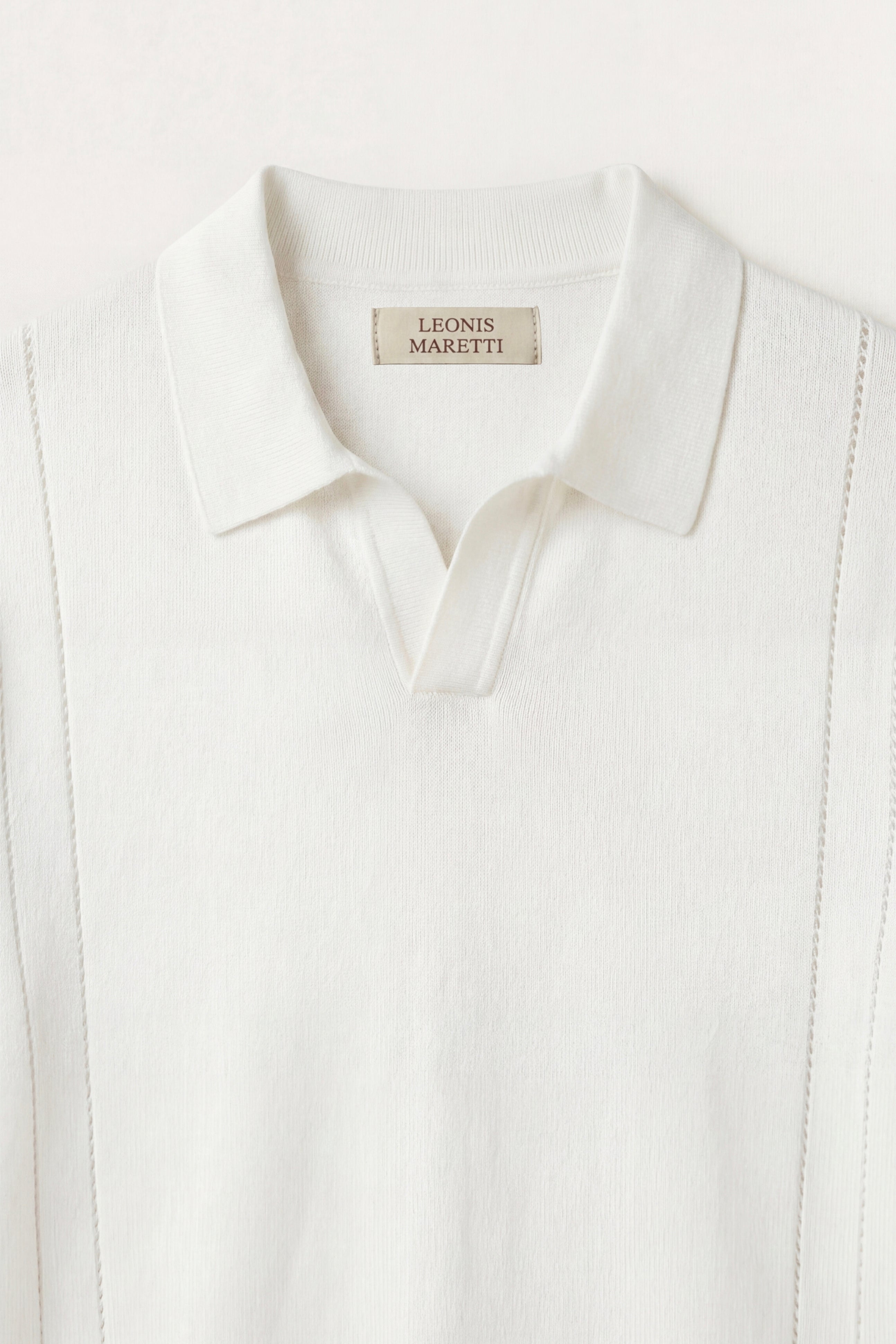 Lucera Structured Knit Polo White