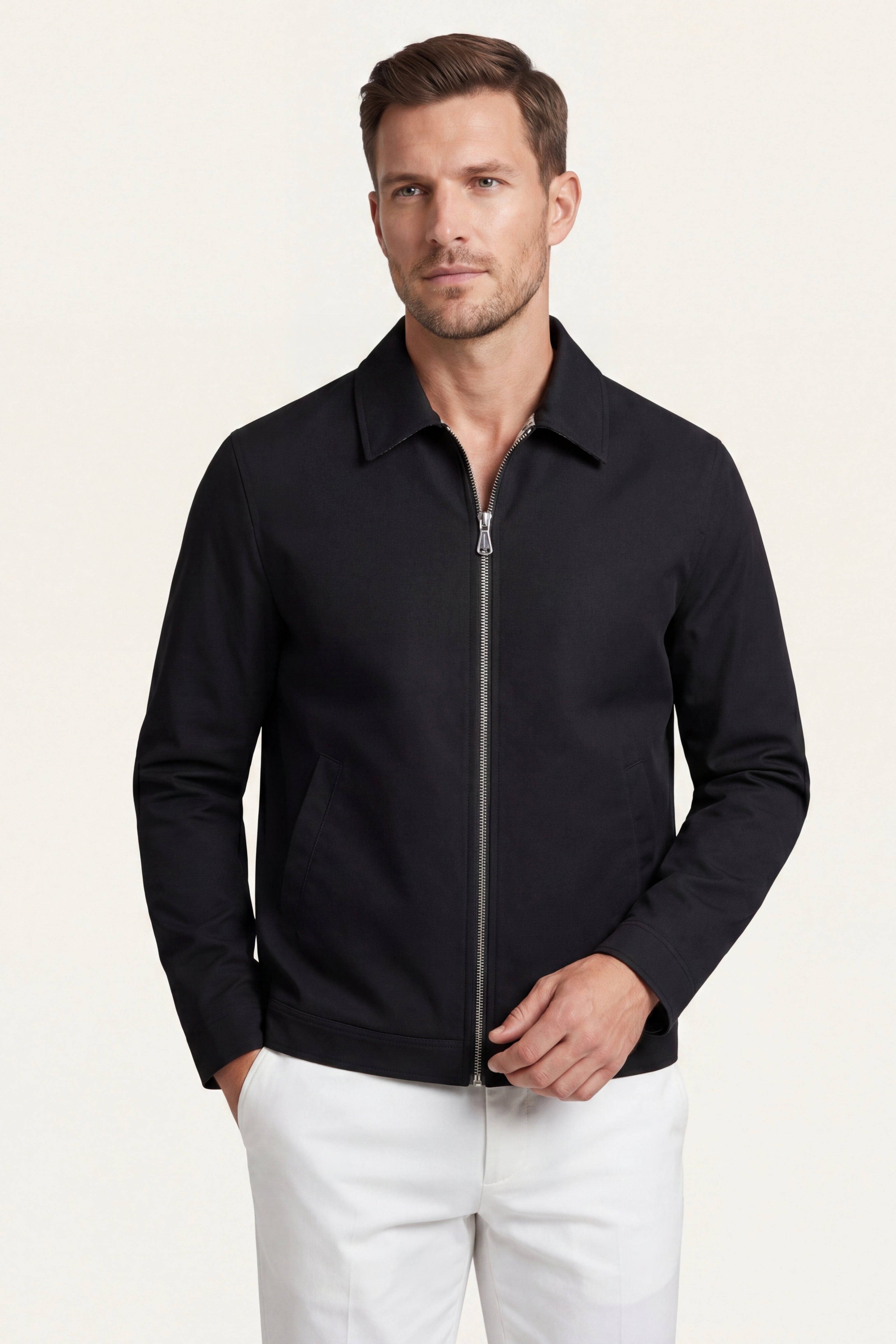 Pietro Lightweight Zip Jacket Black