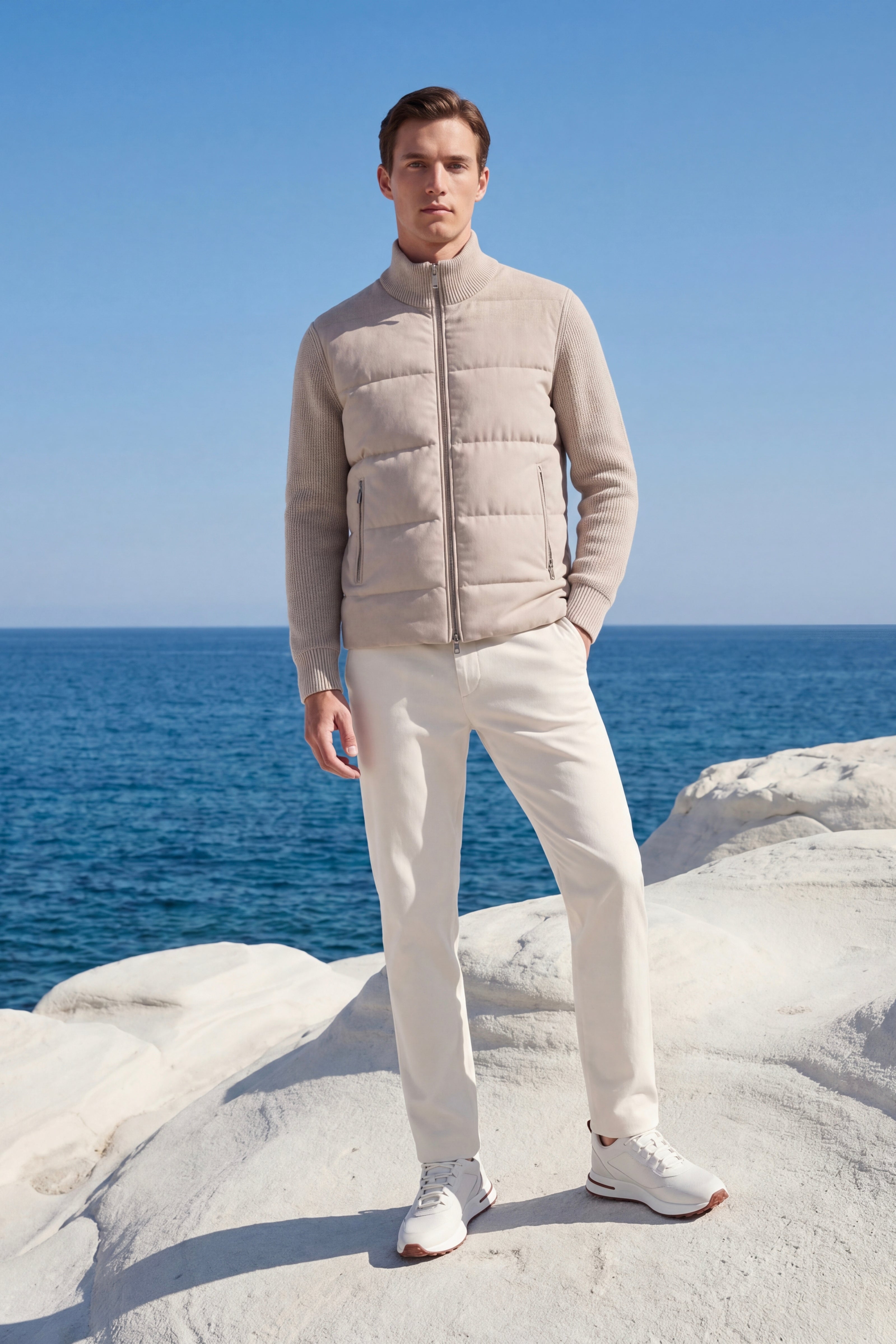 Enea Quilted Knit Jacket Ivory
