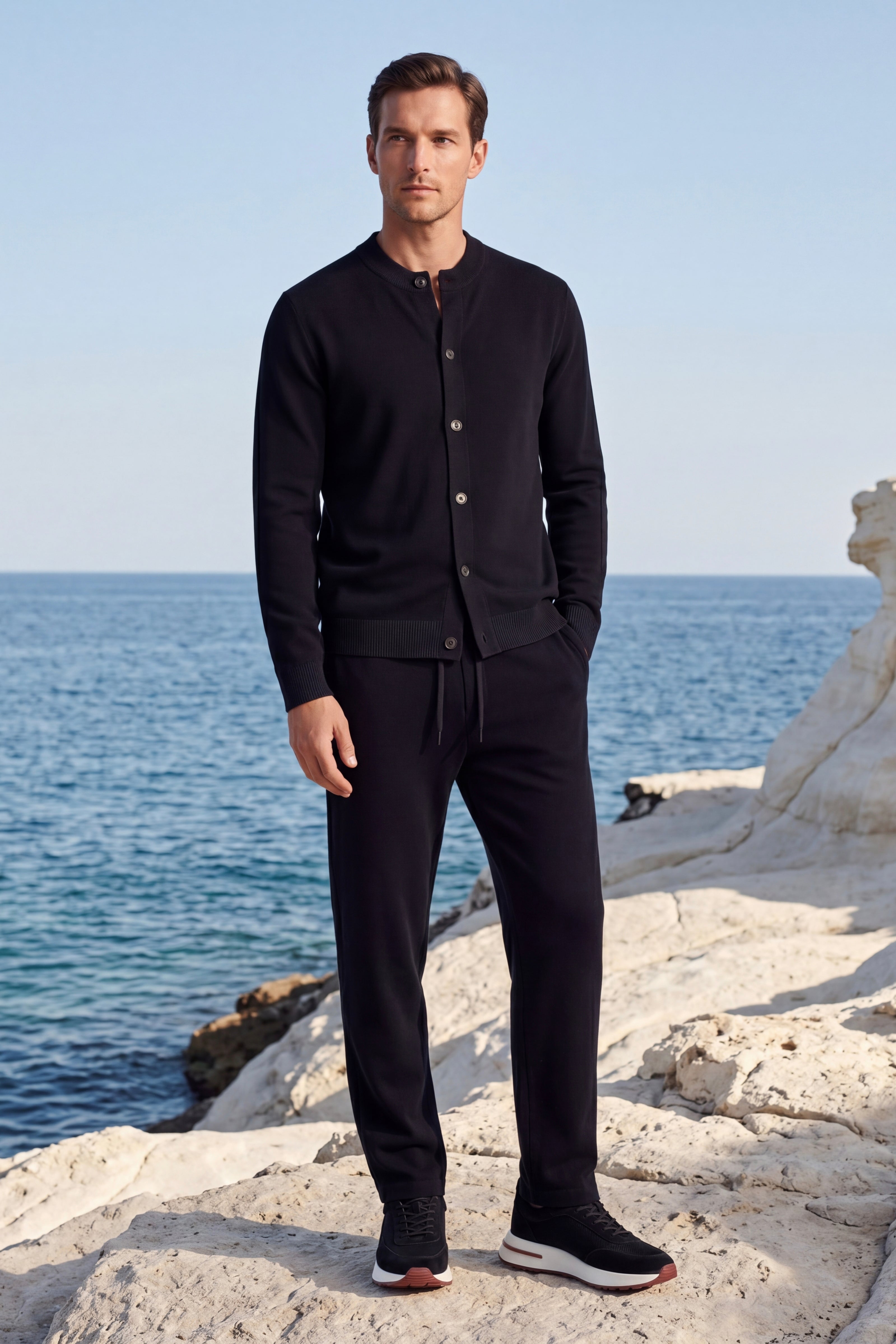 Arlino Buttoned Set Black