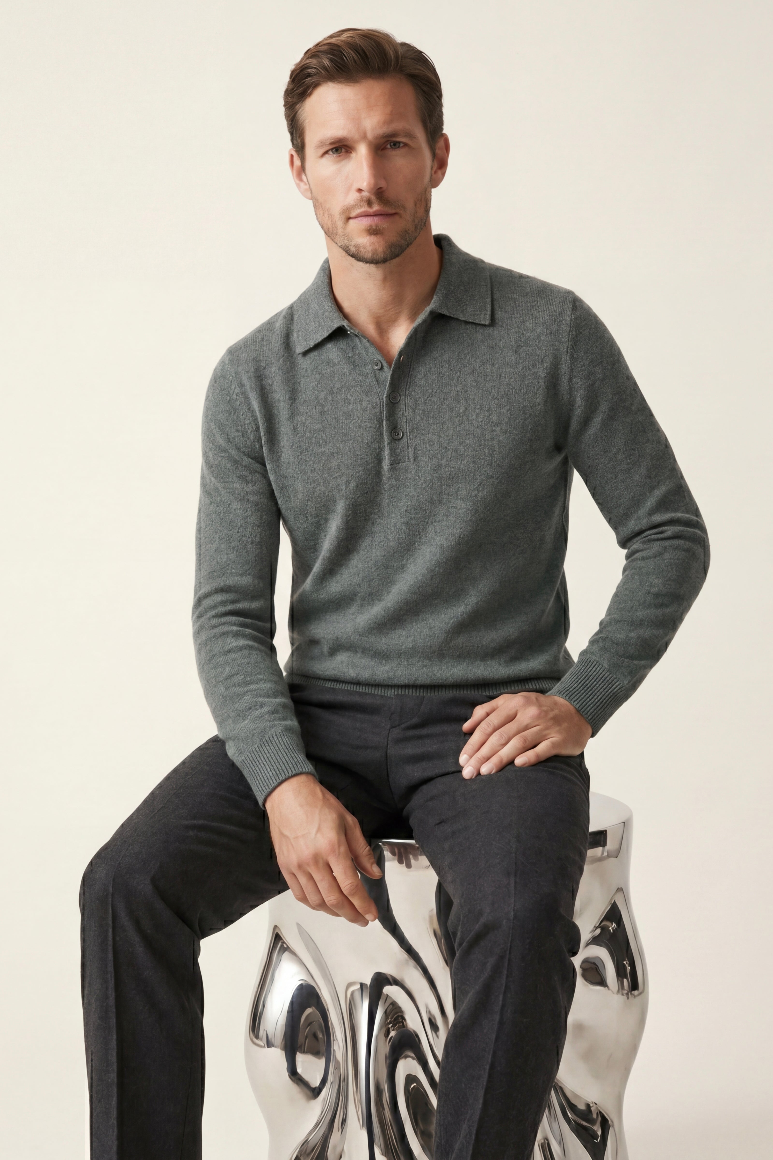 Alessandro Merino Polo Knit Mist Green